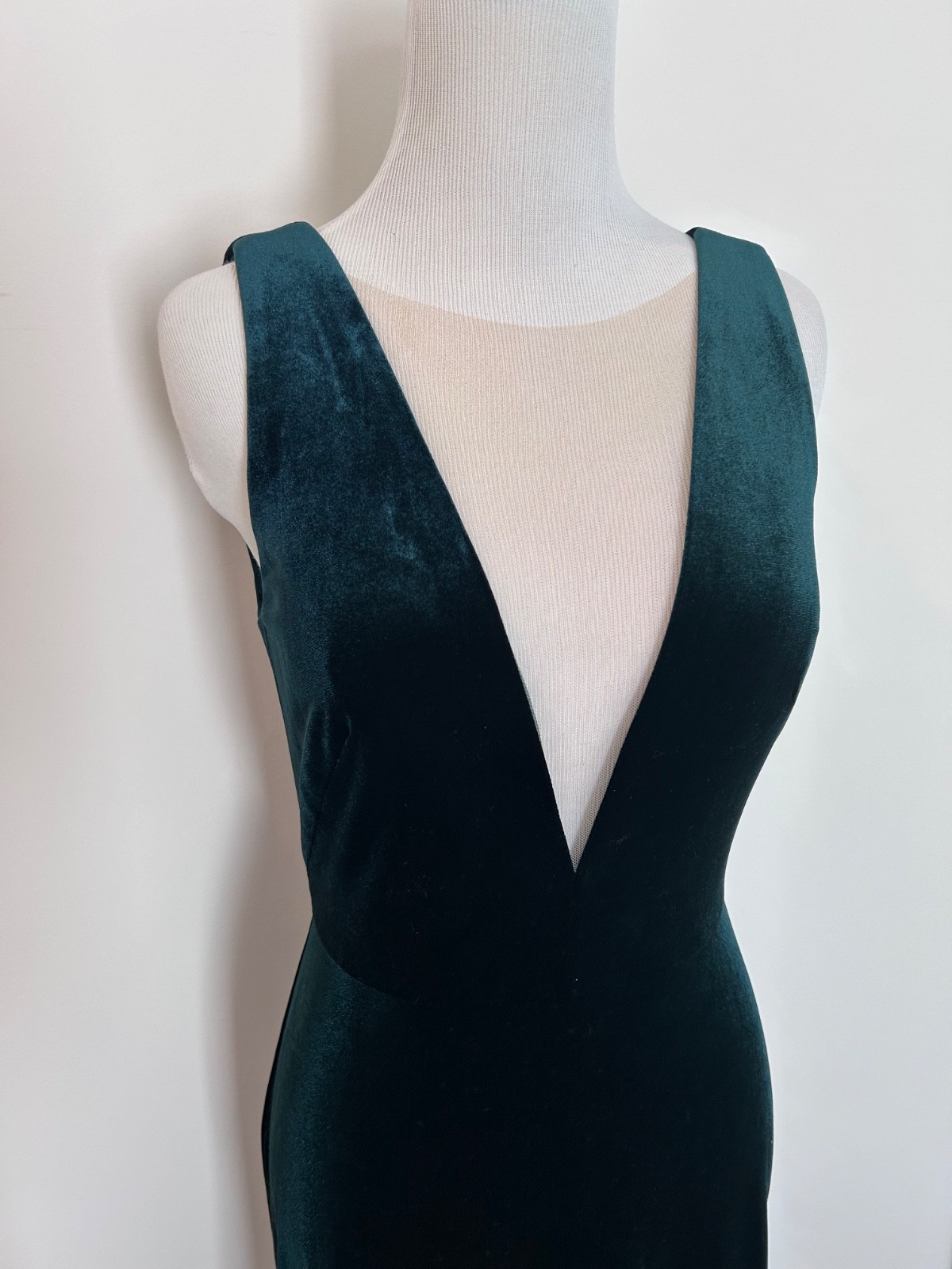 BHLDN Jenny Yoo Logan Velvet Column Maxi Dress Emerald Green ~ Size 4
