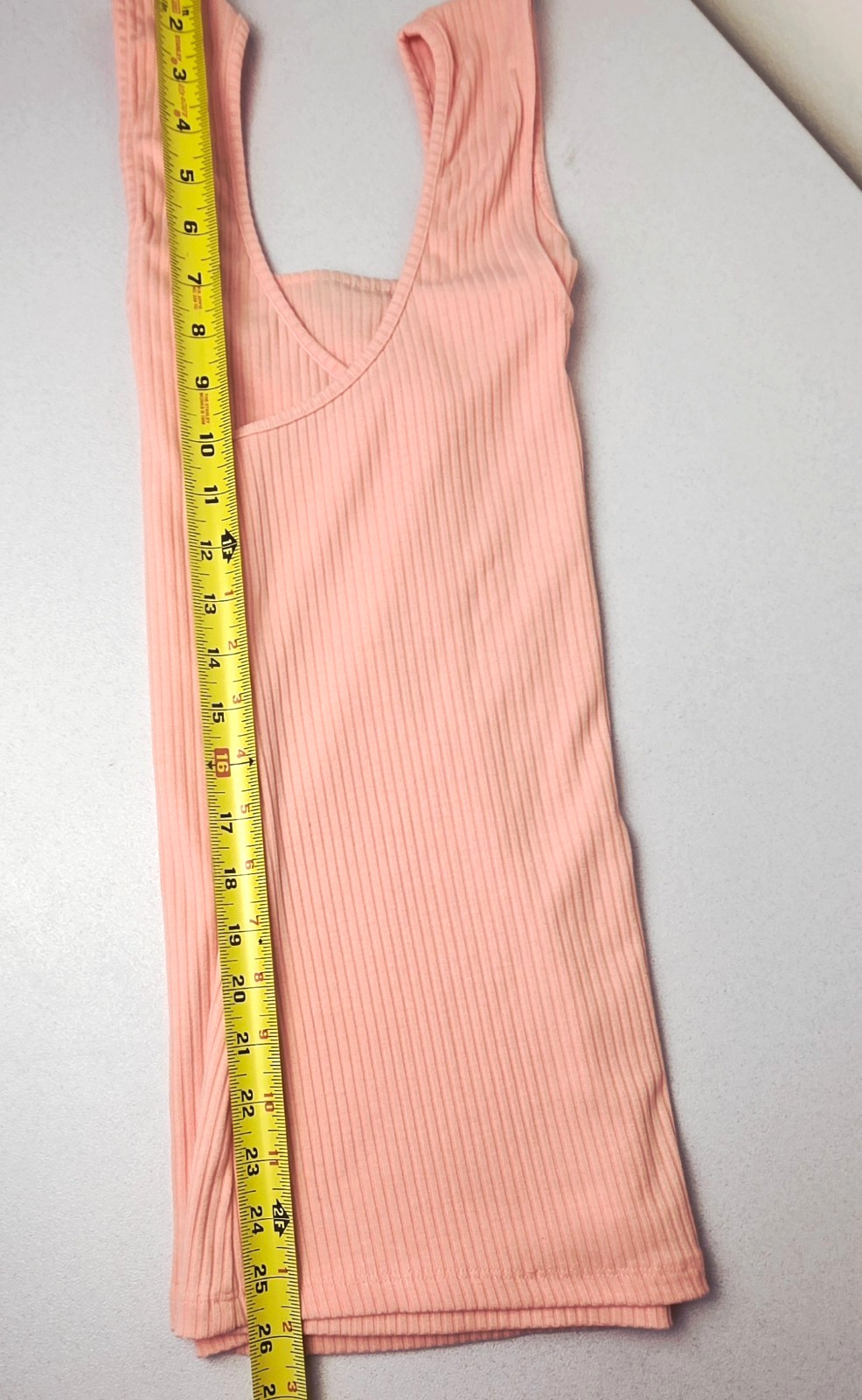 INC International Concepts Peach Ribbed Tank Square Neck Sleeveless Top Size 3X