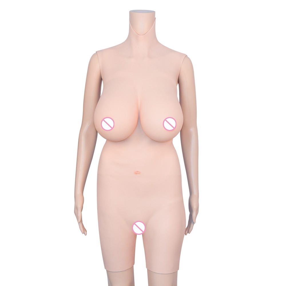 No Oil Silicone Full Bodysuit E Cup Breast Forms Body Suit For Crossdresser US