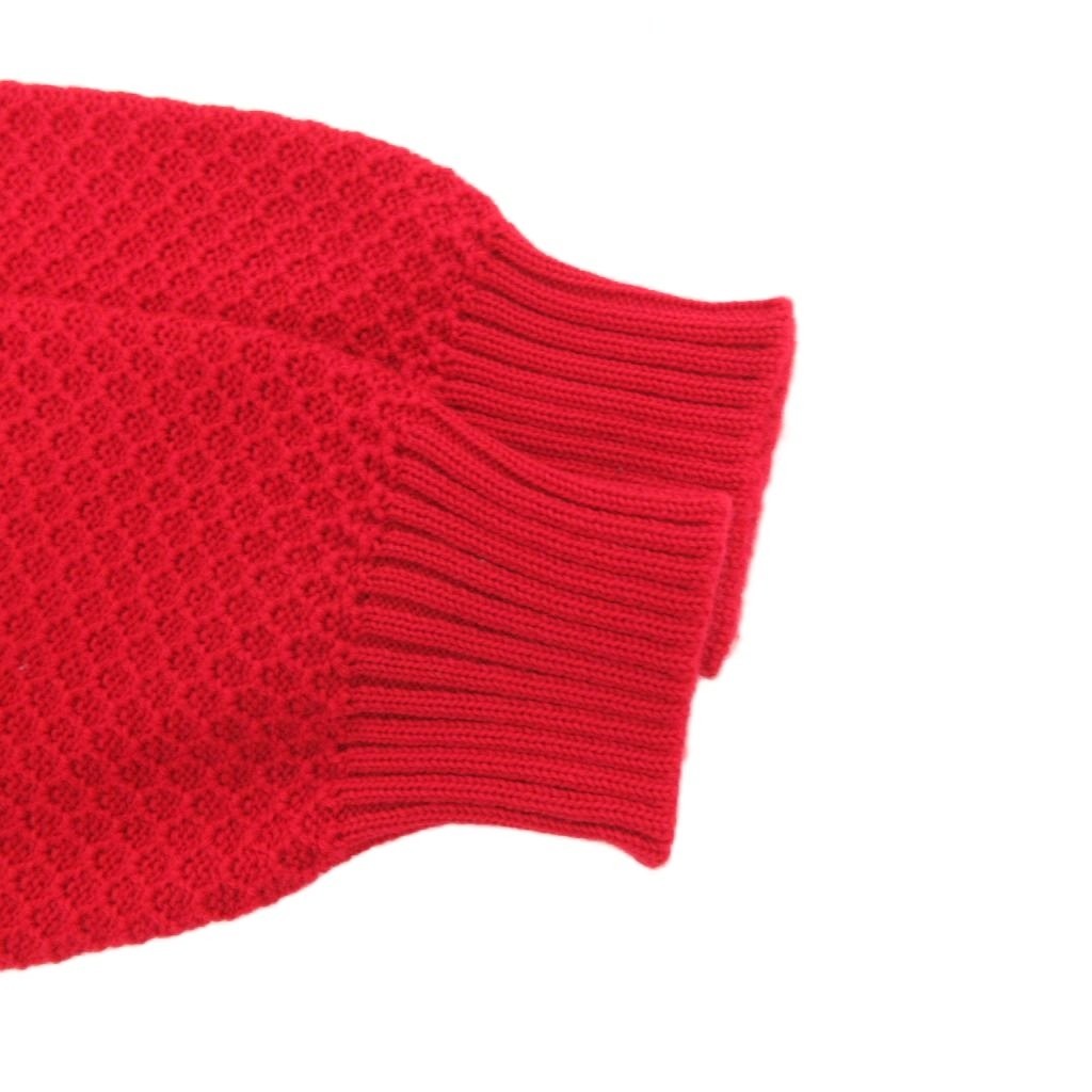 Leilian Wool Red Cable Knit Sweater Women Size 13 US M 22in (56cm)
