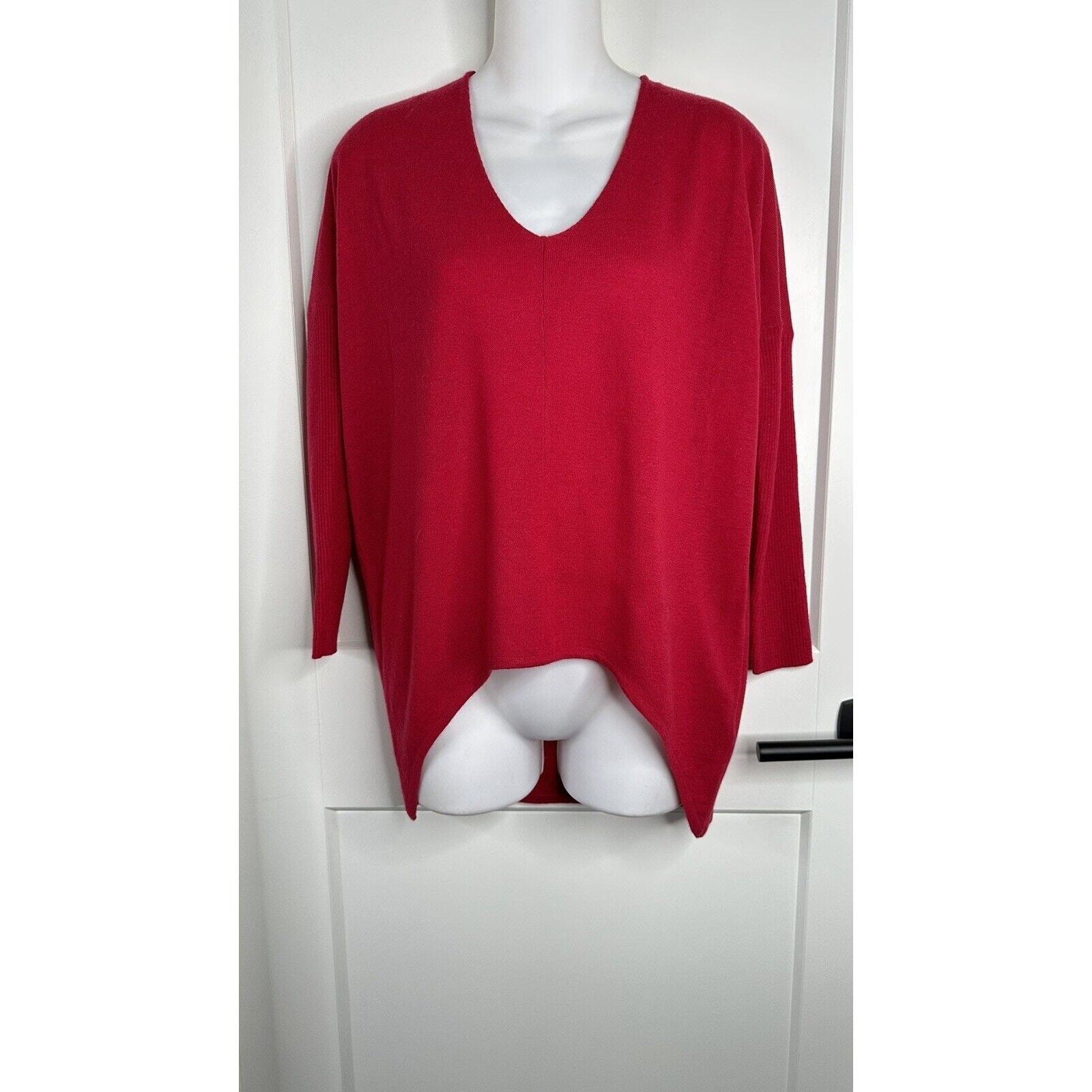 My Tribe 100shmere Sweater Lagenlook Boho Dark Red ~ XS