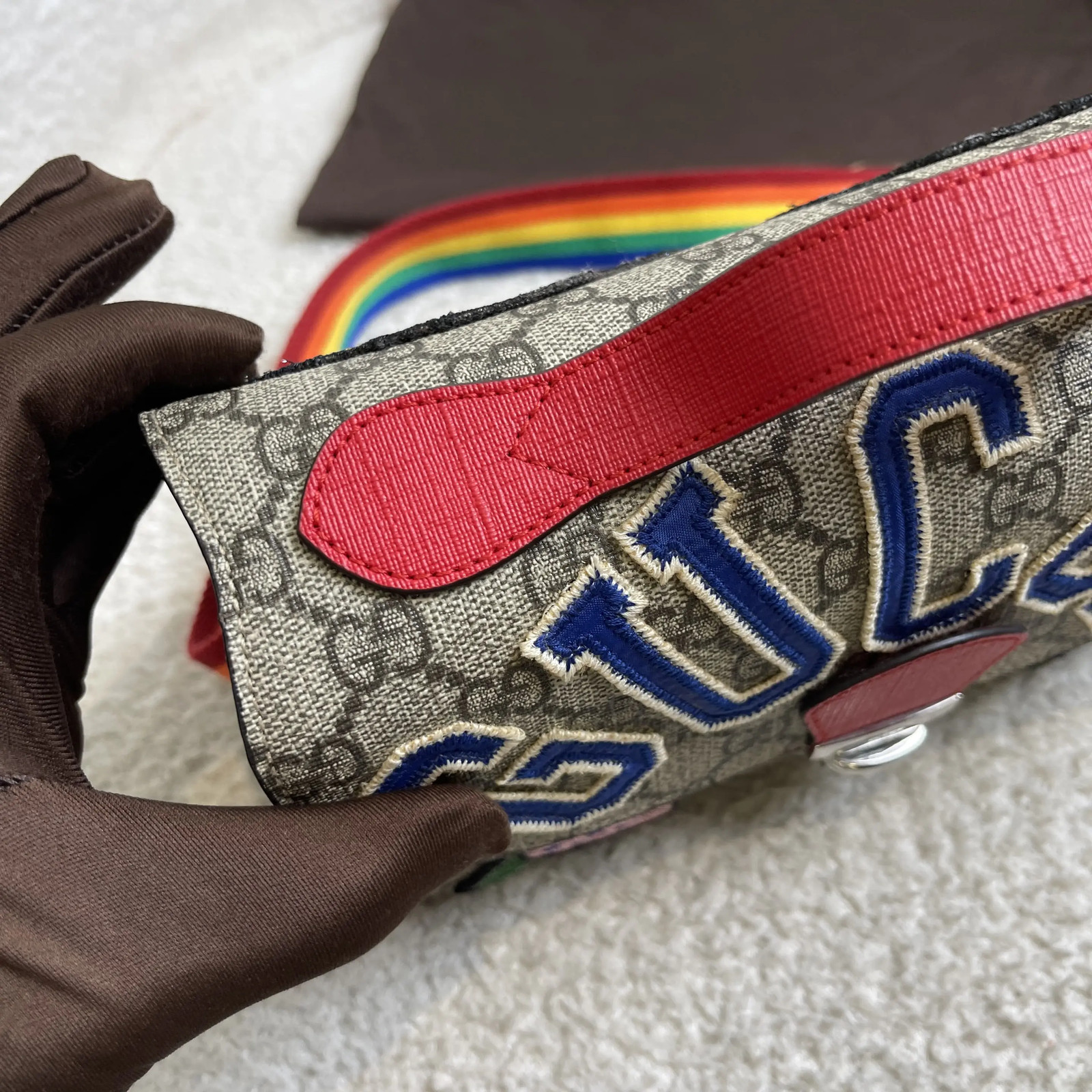 Gucci GG Embroidered Kids Messenger Bag