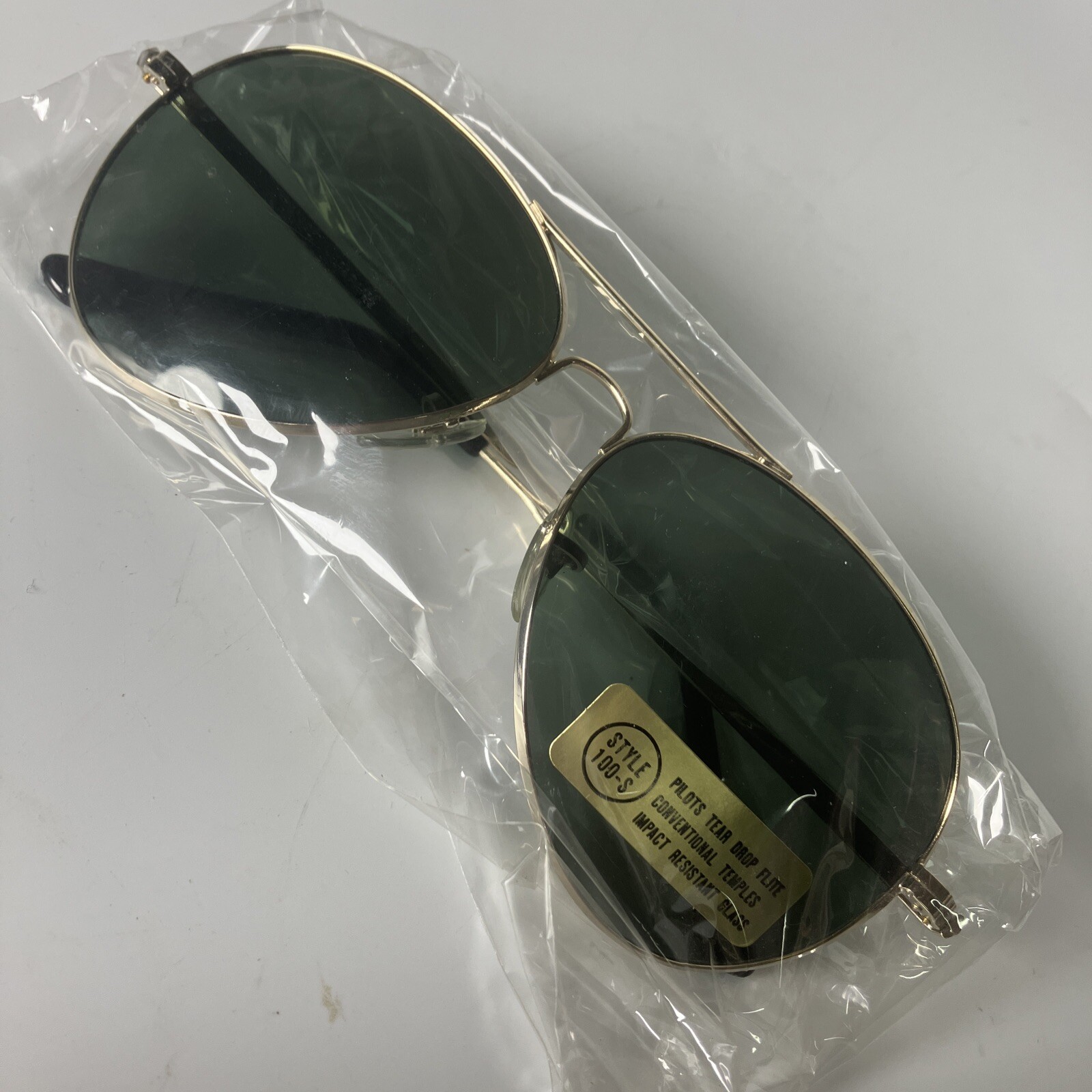 NOS Aviator Tear Drop Dark sunglasses Japan flight Glass Lens 70s/80s 100-s VTG