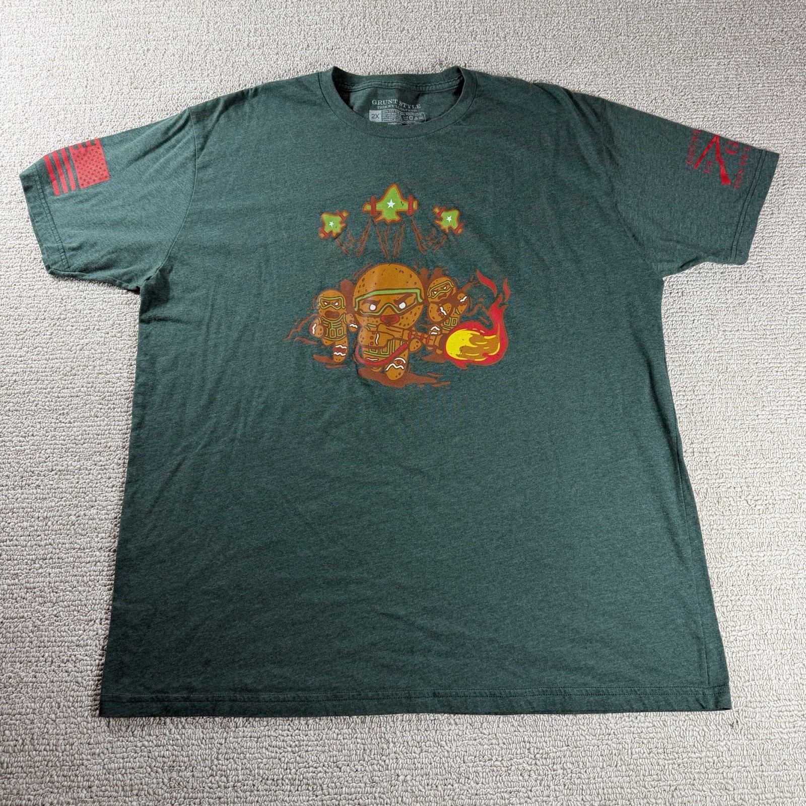 Grunt Style Battle Gingerbread T-shirt Green Men’s Size XXL