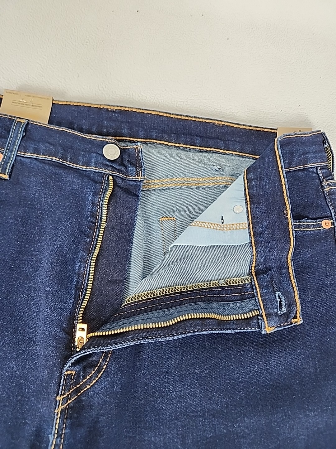 Levi’s 513 Jeans 38X32 Men’s Stretch Slim Fit Zip Fly Straight Denim Dark Blue