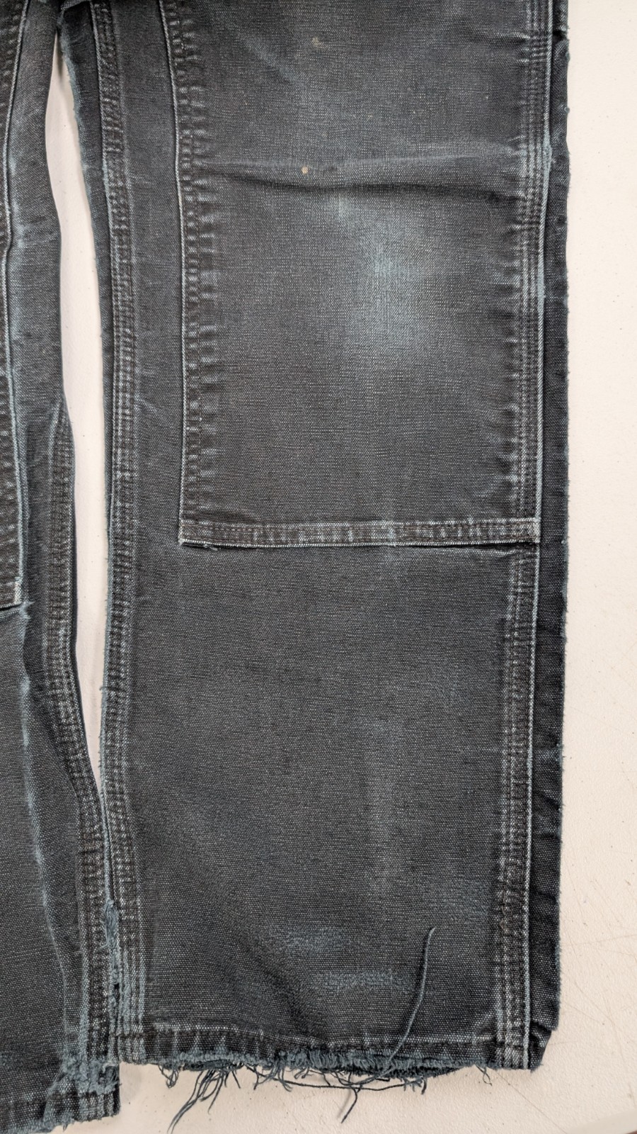 Carhartt Canvas Carpenter Double Knee Work Pants 32 X 30 Distressed B01 BLK