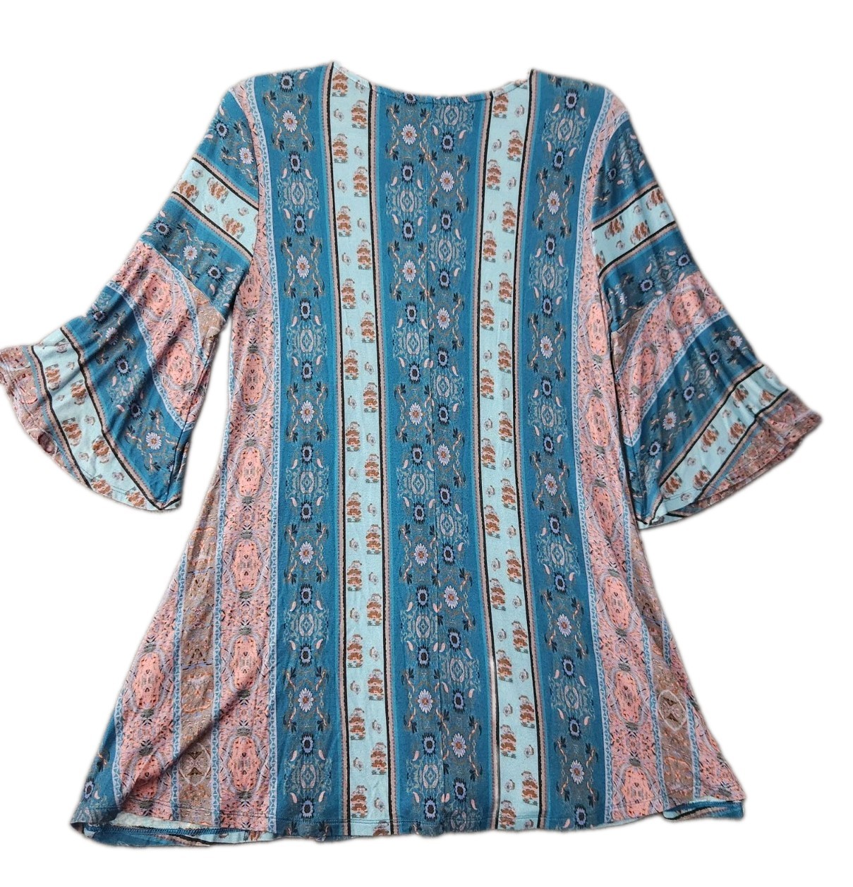 Soft Surroundings Sz M Boho Chic Whimsy Fairy Tunic Embroidered 3/4 Bell Sleeves