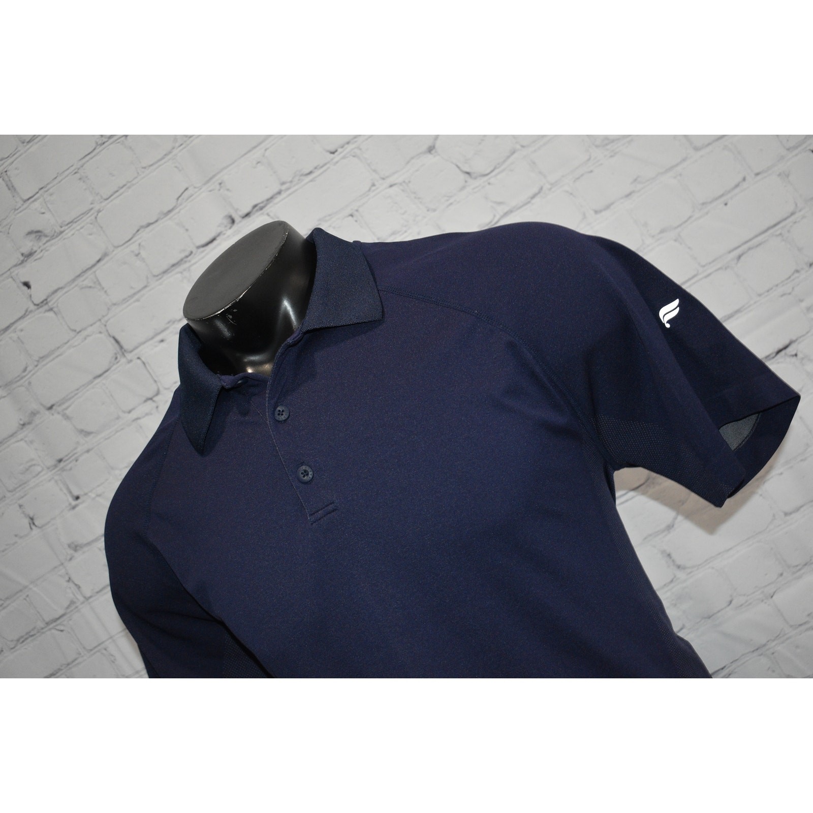 Fabletics Golf Polo Shirt Men Size Large Performance Nylon Polyester Blend Blue