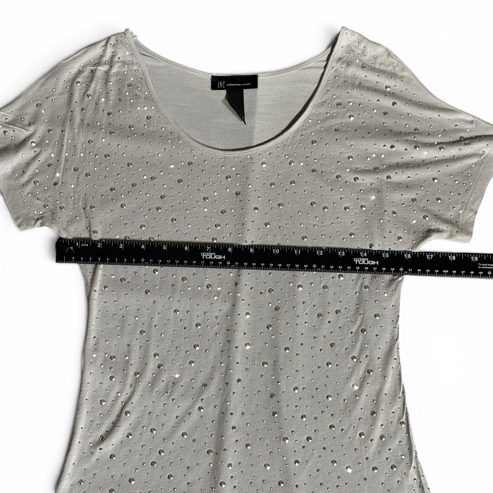 INC International Concepts Silver Studded Rayon Dolman Top Women’s S