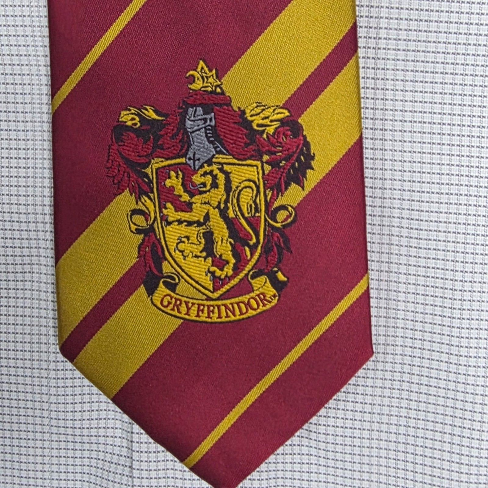 Harry Potter Gryffindor House Tie Red Gold Striped Crest Cosplay Necktie Mens