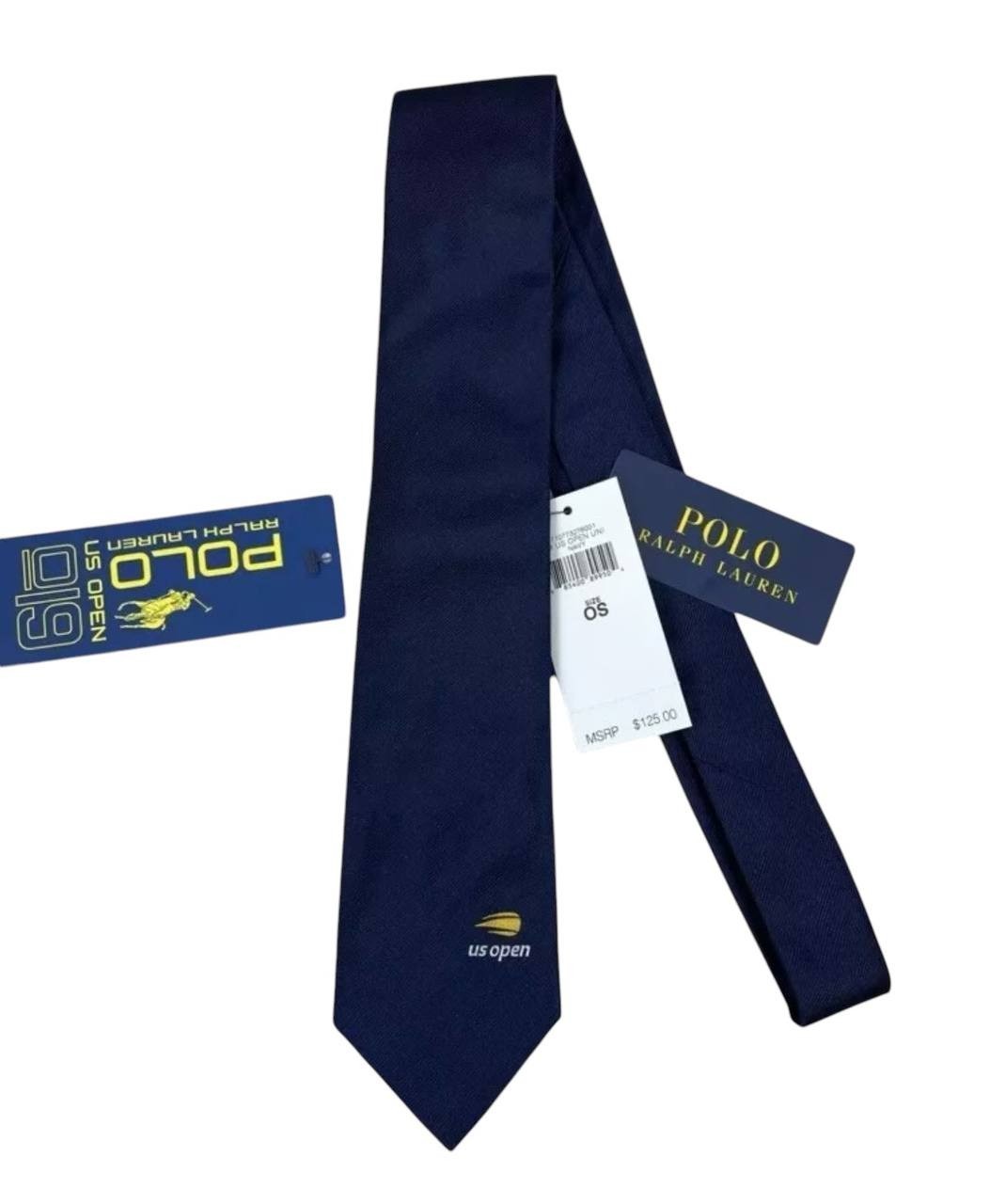 Polo Ralph Lauren Solid 100% Silk Narrow Classic Tie Navy Made In Italy NWT