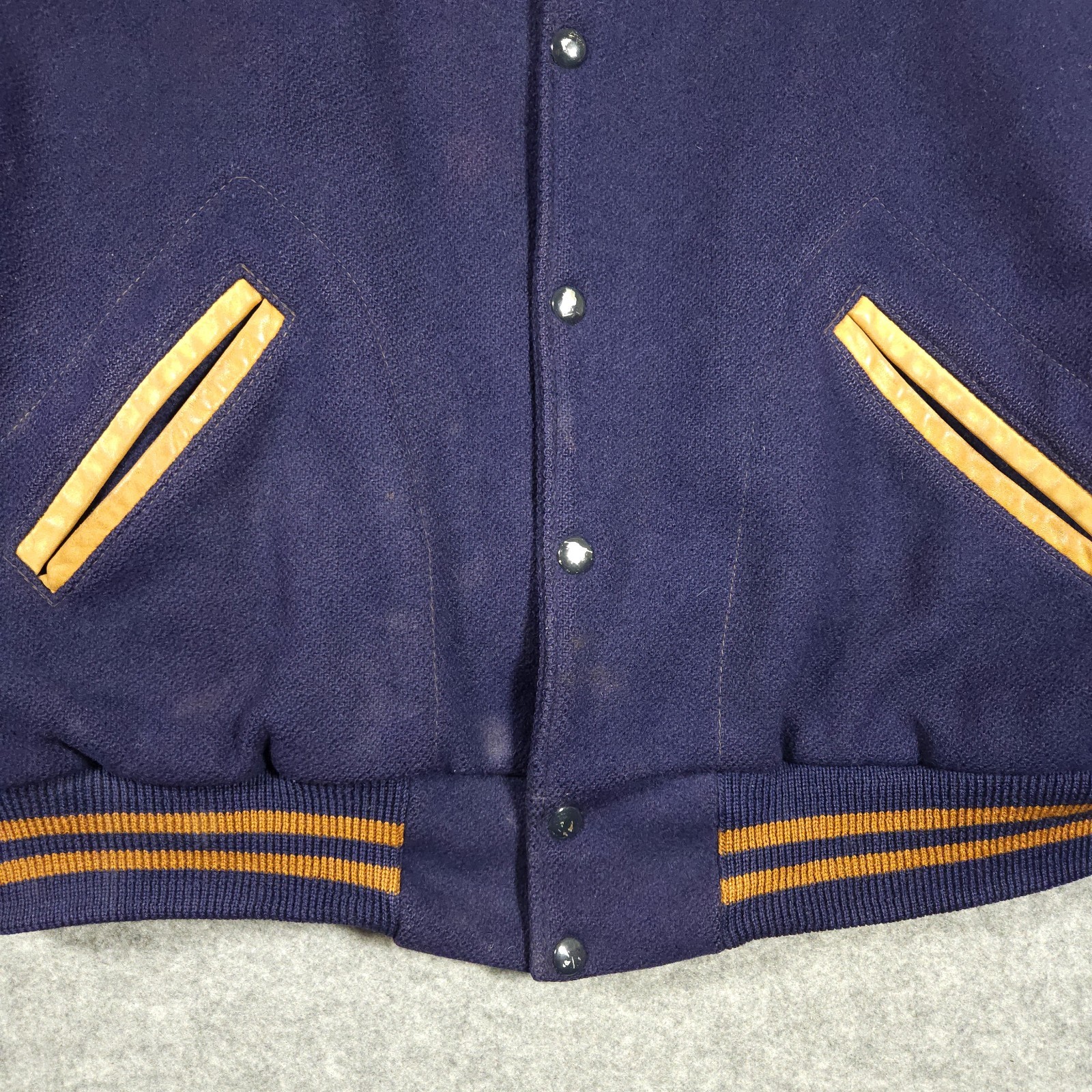 Dehen Varsity Jacket Mens XL Wool Brown Leather Made in USA Ford Logo Portland