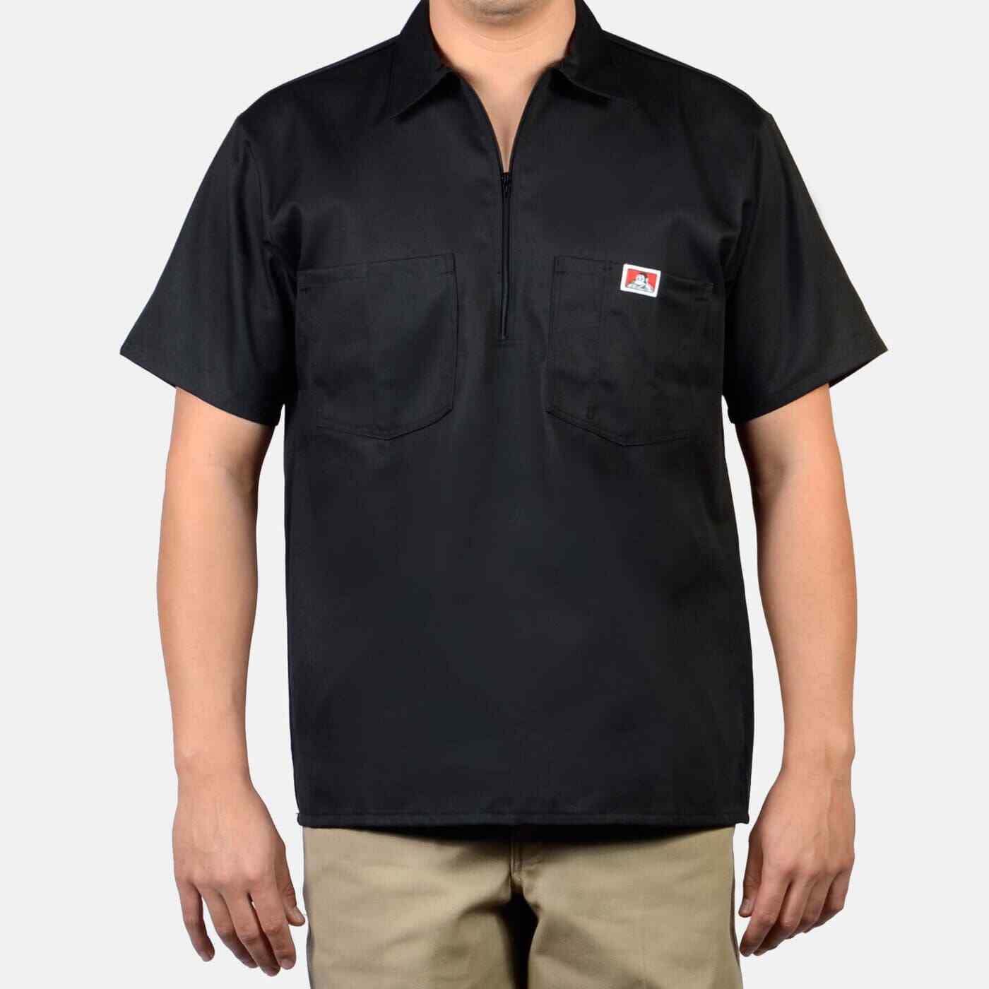Ben Davis Solid/Stripes/Plaid Short Sleeve 1/2 Zip Up Shirt [Multicolor]