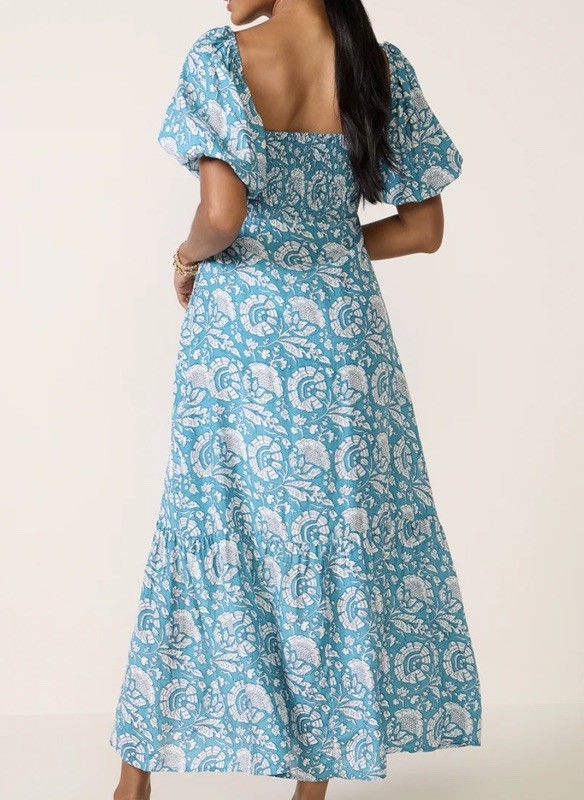 EMERSON FRY Love, Tomas NWT $198 Santiago Cassis Blue Maxi Dress Size XS/Small