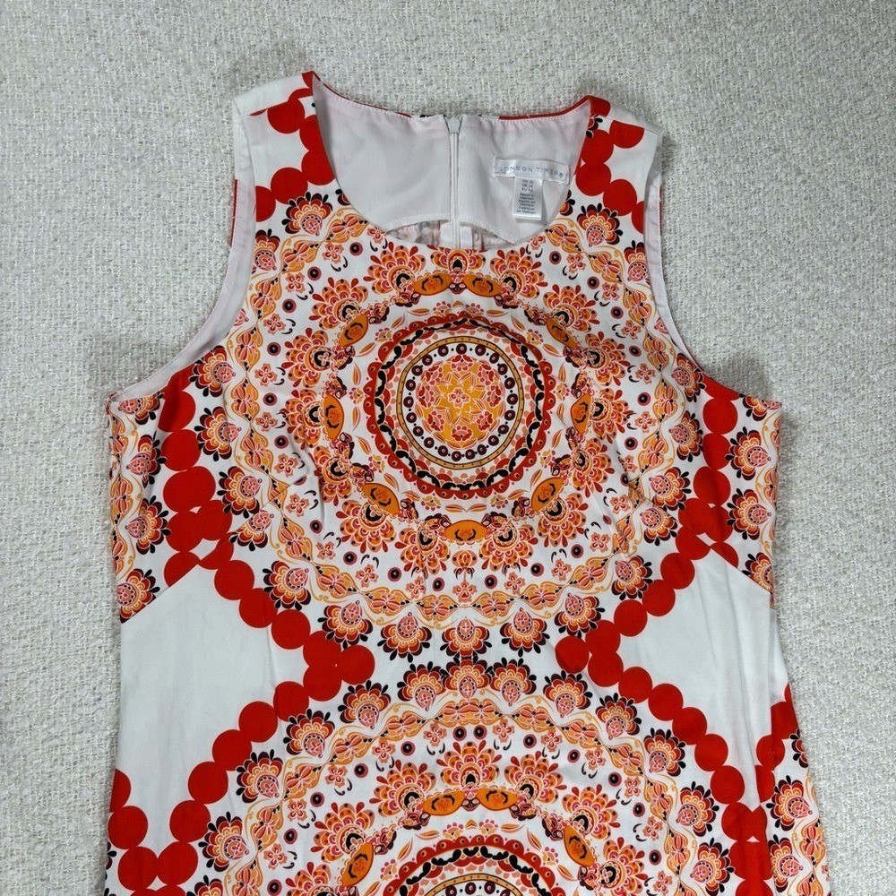 london times midi formal dress orange & white bohemian chic elegant glam classy