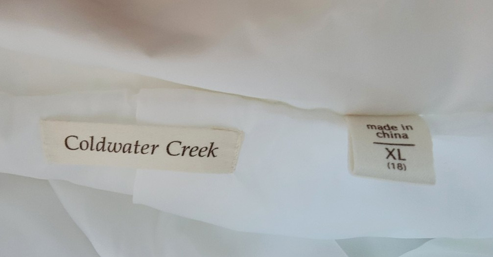 Coldwater Creek Women’s White Windbreaker Light Jacket XL (18) Zip Snap Close