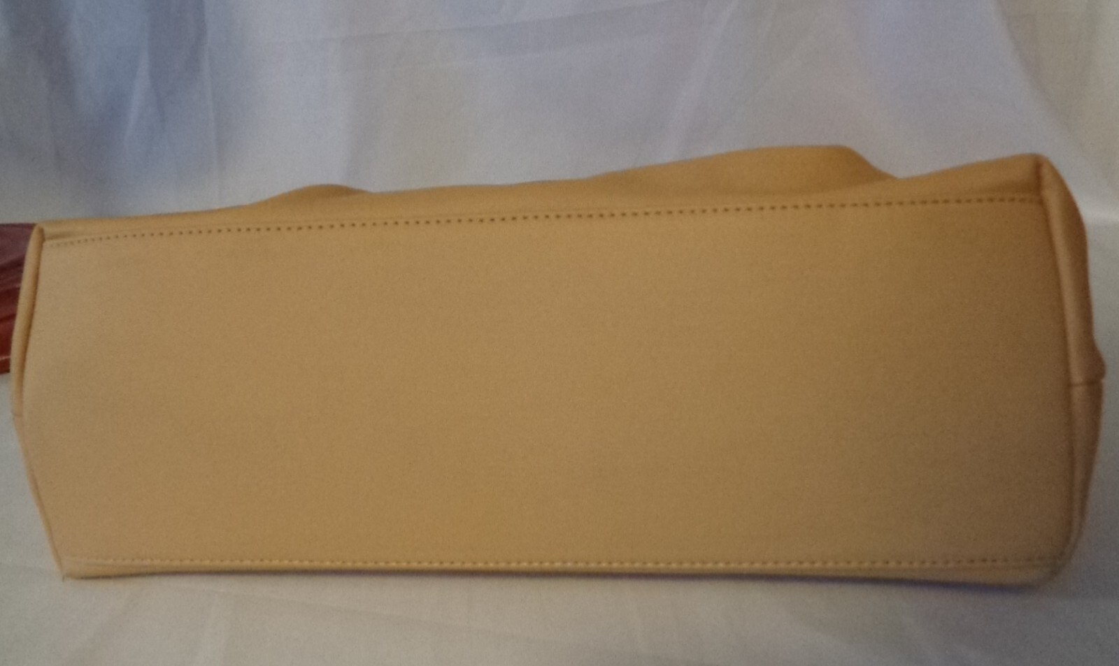 TAN MUSTARD YELLOW HANDBAG PURSE UNBRANDED TOTE MULTI POCKET DOUBLE HANDLE ZIPS