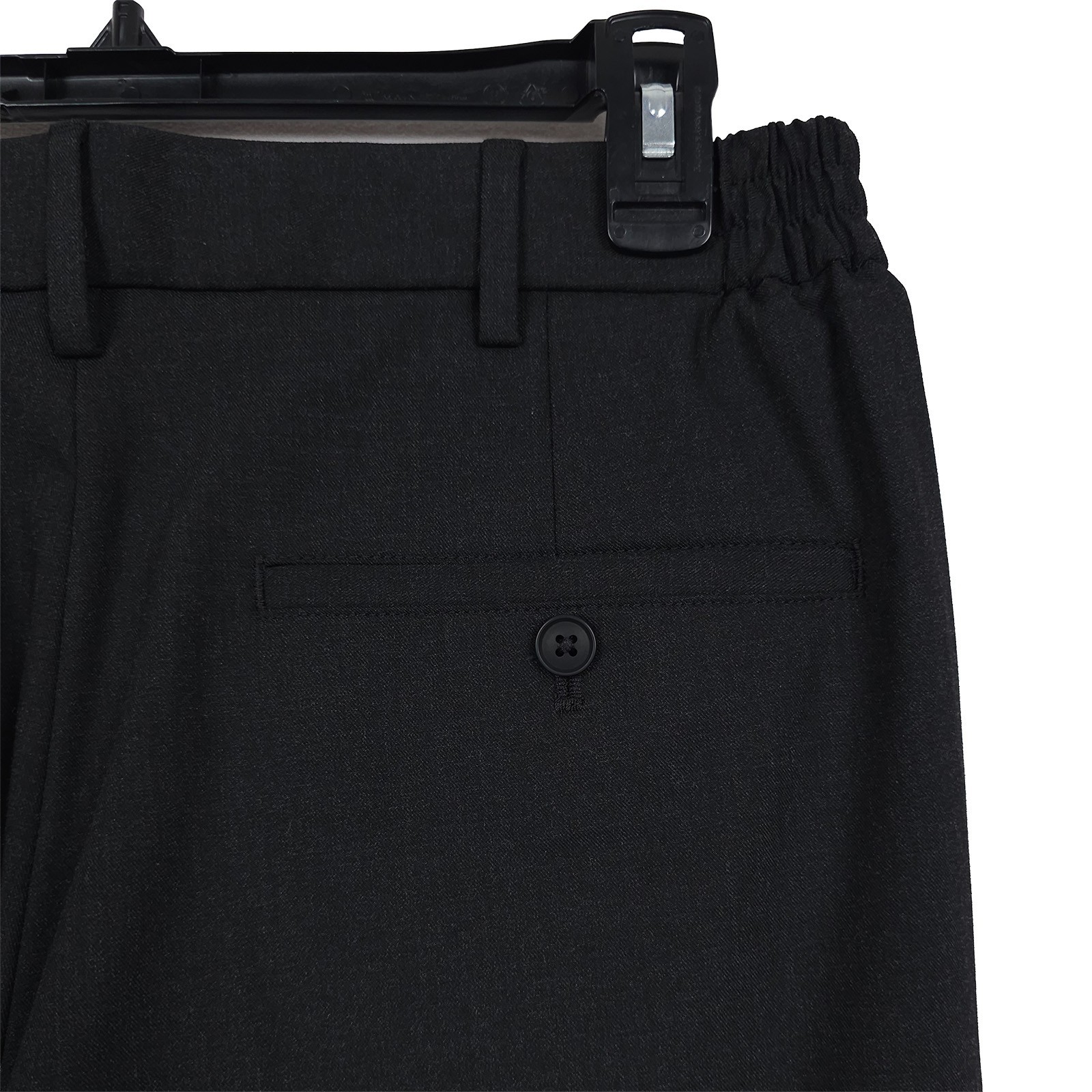Tommy Hilfiger Mens Relaxed Fit Dress Pants 34×32 Charcoal Grey Pleated Stretch