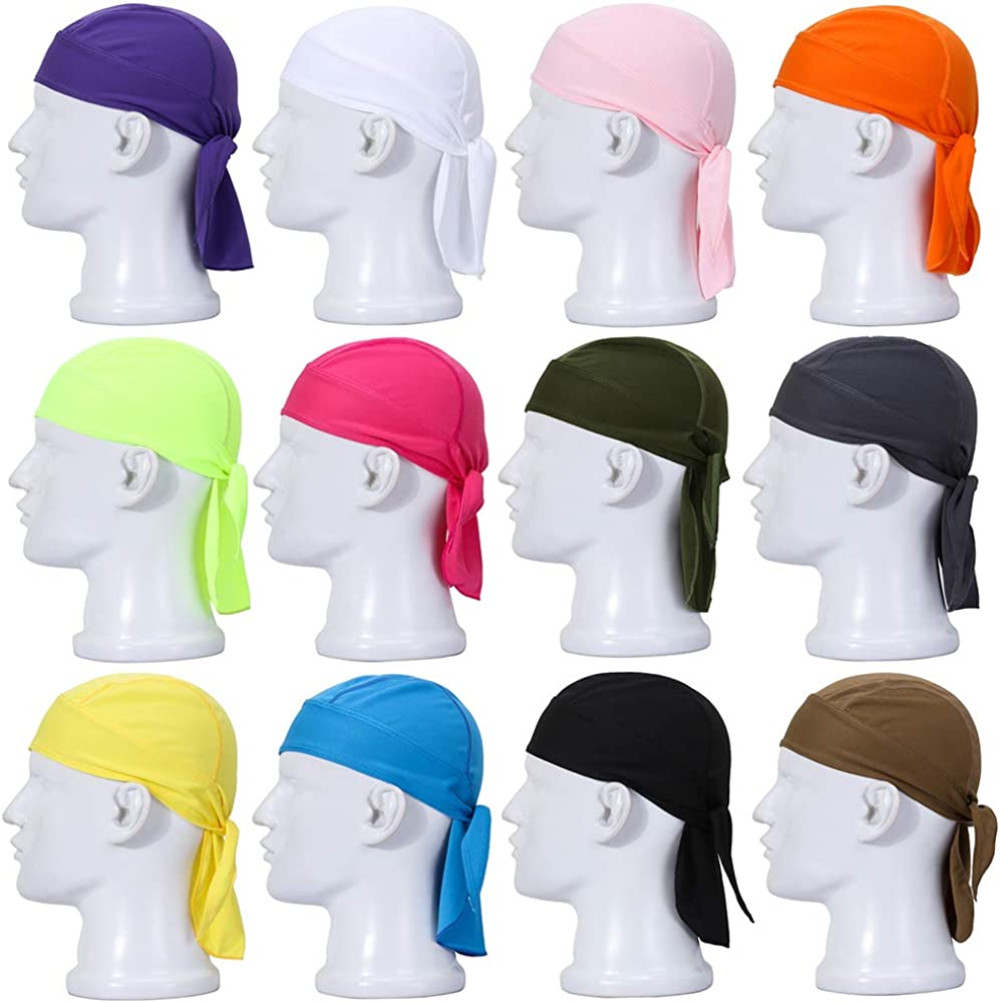 Do Rag Skull Caps for Men Sweat Wicking Doo Rags Cooling Helmet Cycling Bandana
