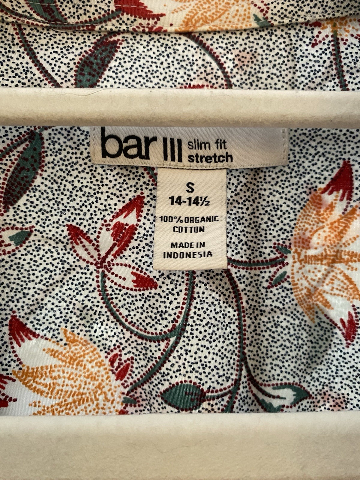 Bar III Slim Fit Stretch Men’s Small 14-14.5 Lot Of Two Floral Patterns