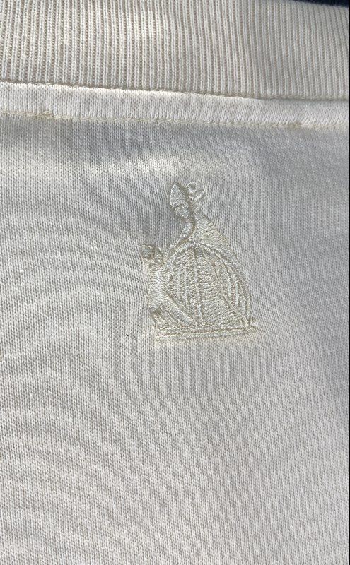 Lanvin Men’s Cream Embroidered Logo Crewneck Sweatshirt Italy Size M