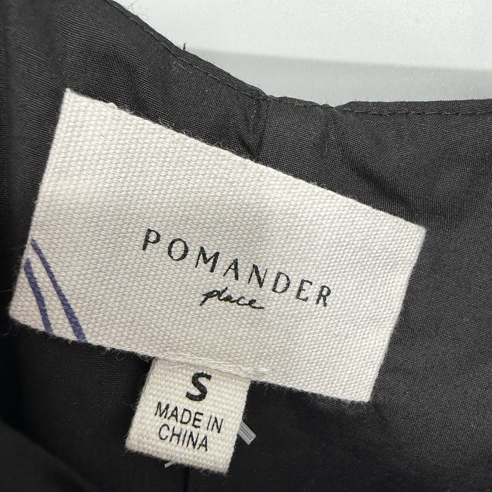 Pomander Place Diane Top Small Black Poplin Long Puff Sleeves Peplum Tuckernuck