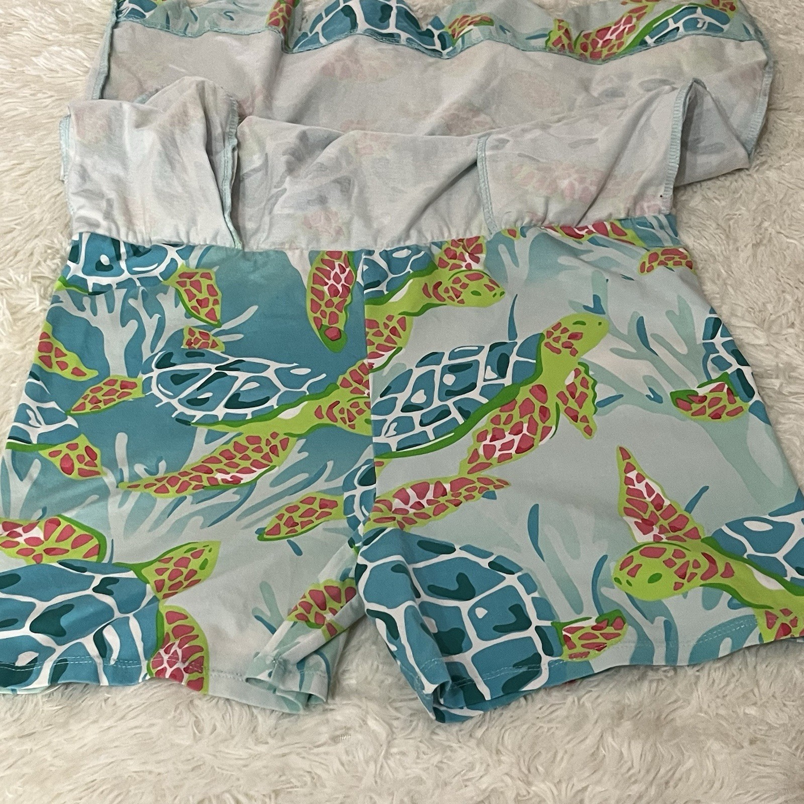 ANA CLARE Womens Tropical L Skort Golf Tennis Activewear Blue Pink Green Turtles