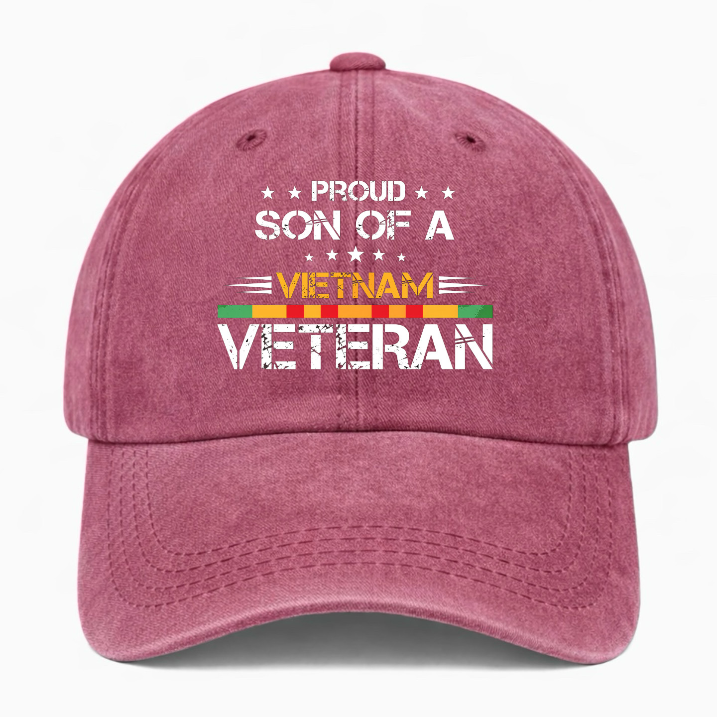 Proud Son Of A Vietnam Veteran Hat Military Family Gift Washed Dad Baseball Cap
