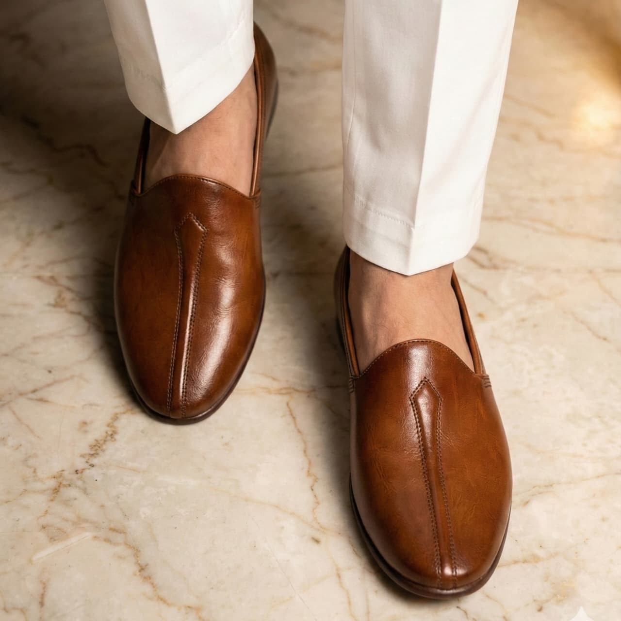 Handcrafted Leather Loafers Men Genuine Leather Casual Dress Shoes