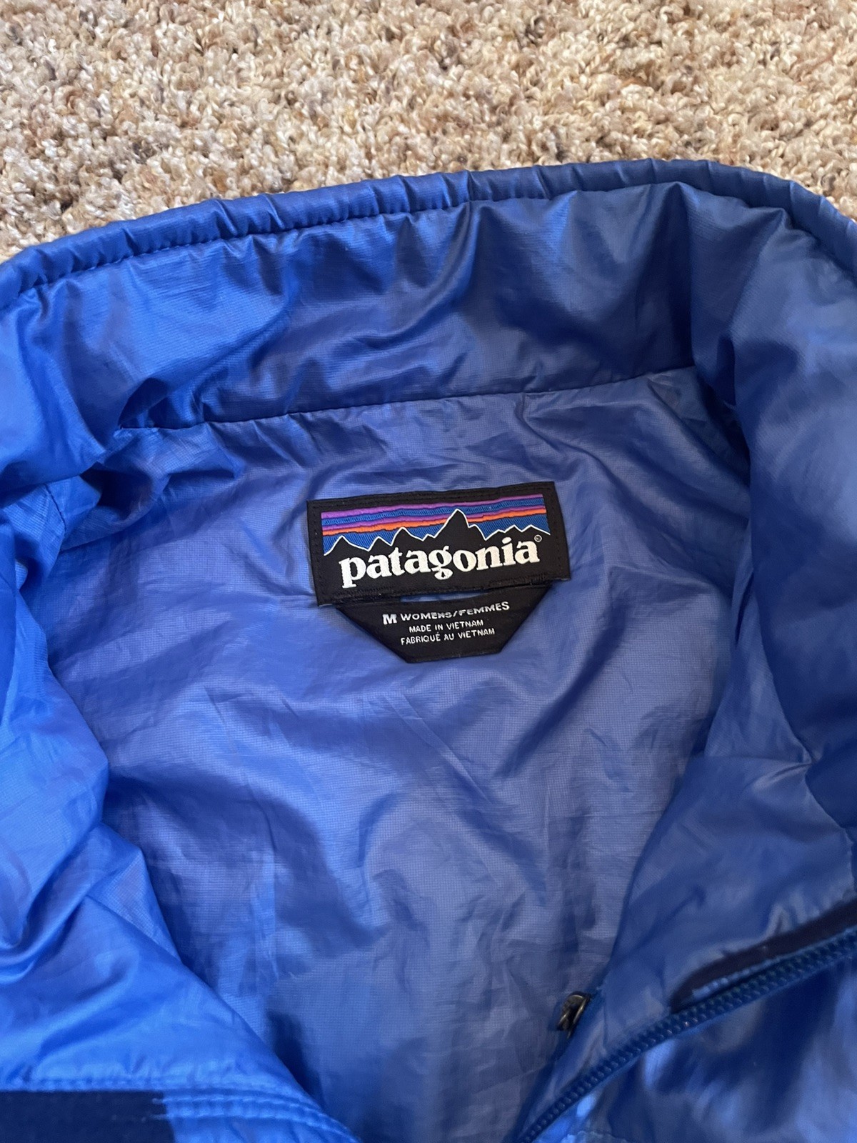 Patagonia Nano Puff Jacket Womens Medium Blue Full Zip Lightweight Prima Loft