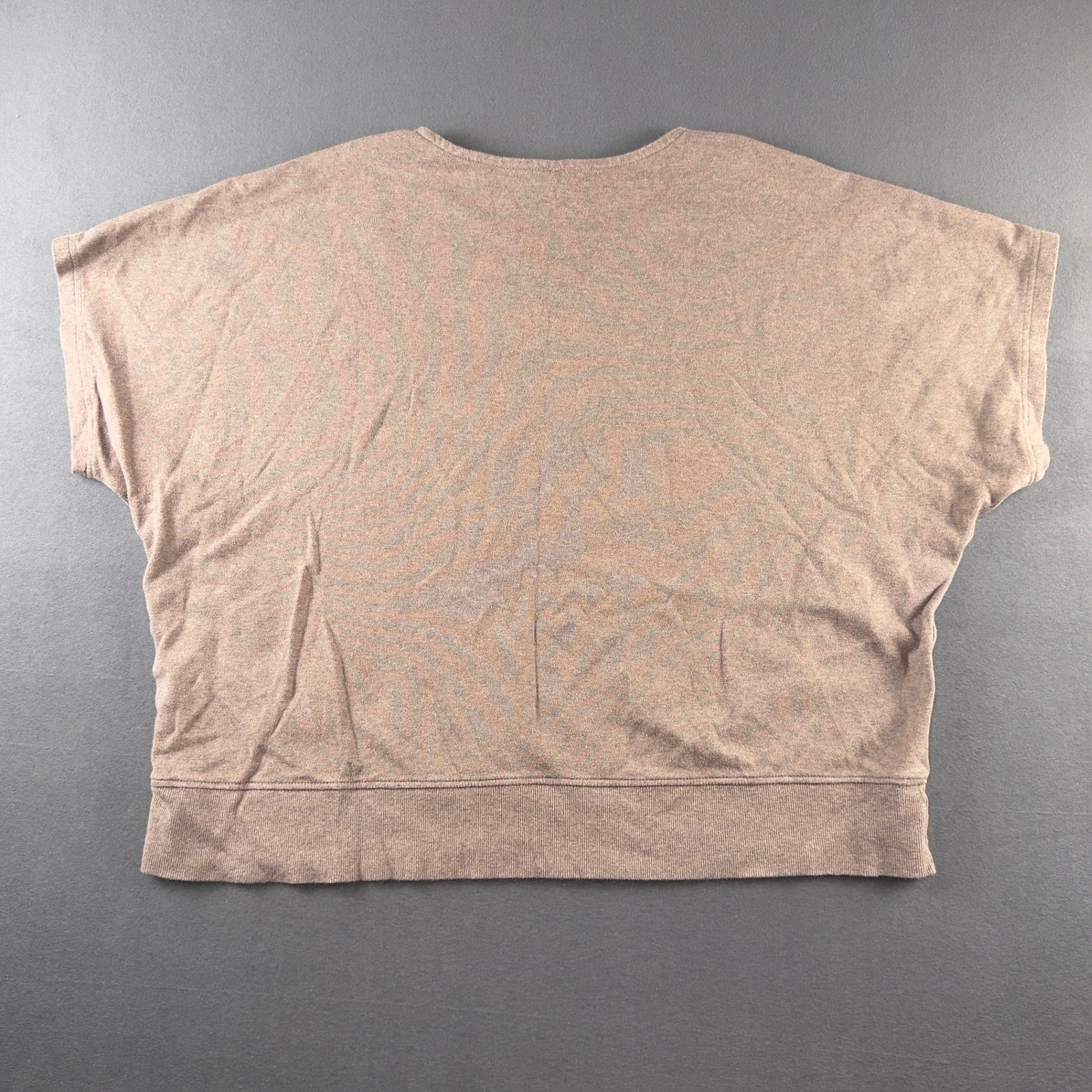 Pact Organic Cotton Boxy Dolman Short Sleeve Top XXL Mauve Brown Heathered