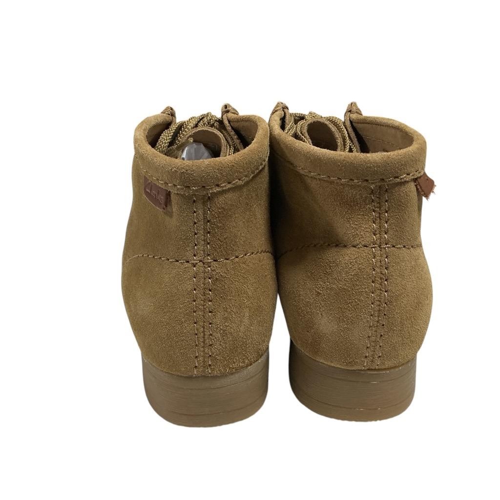 Clarks Wallaston Boots Mens 9M Dark Sand Suede Chukka Moc Toe Casual Lace Up