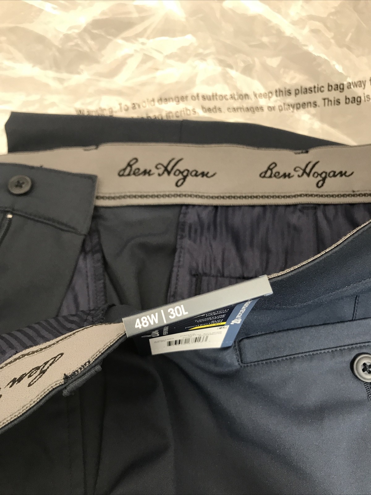 Ben Hogan Mens Performance Pants Stretch Fabric Size 48×30 Navy New