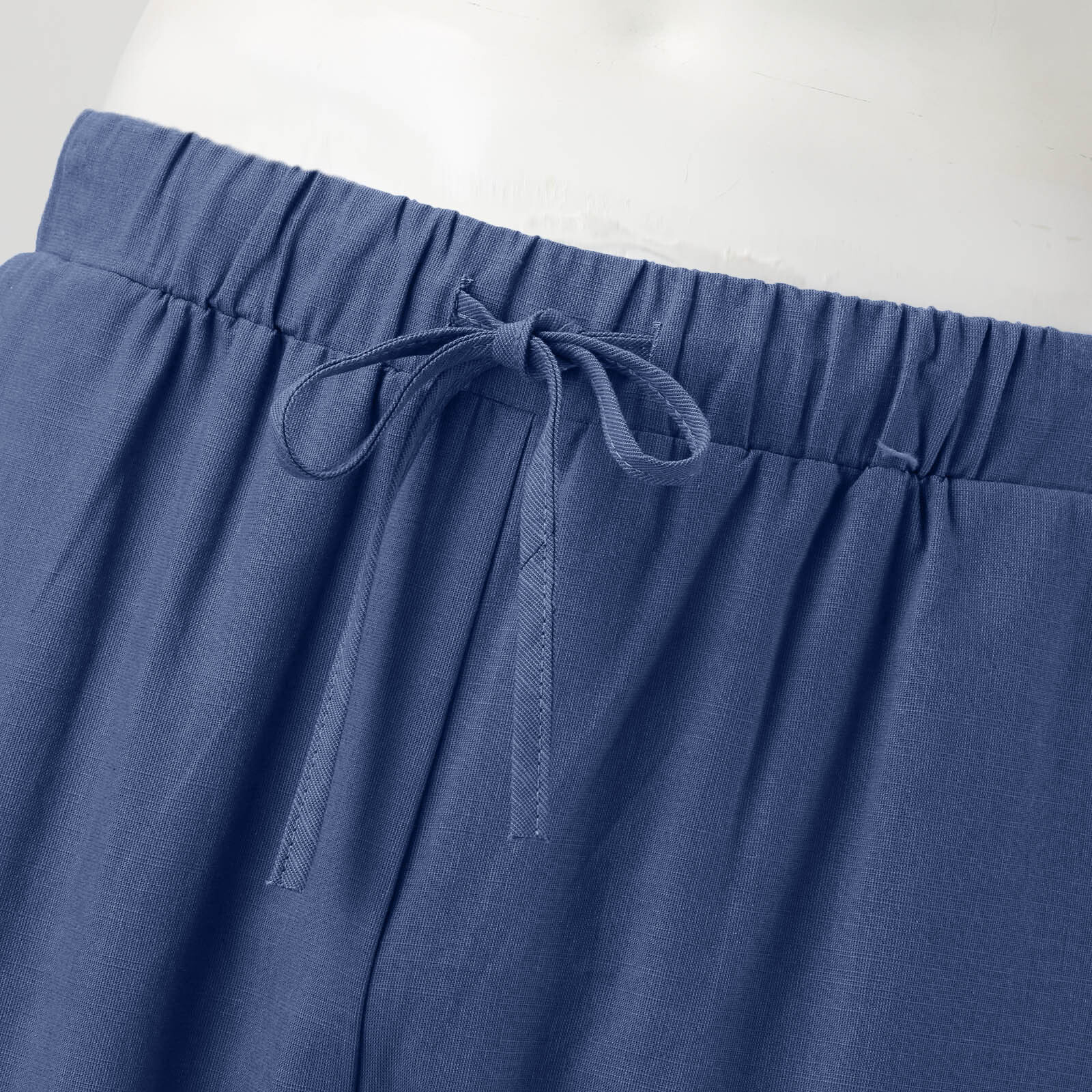 Men’s Summer Cotton Linen Drawstring 3/4 Length Pants Casual Baggy Capri Shorts