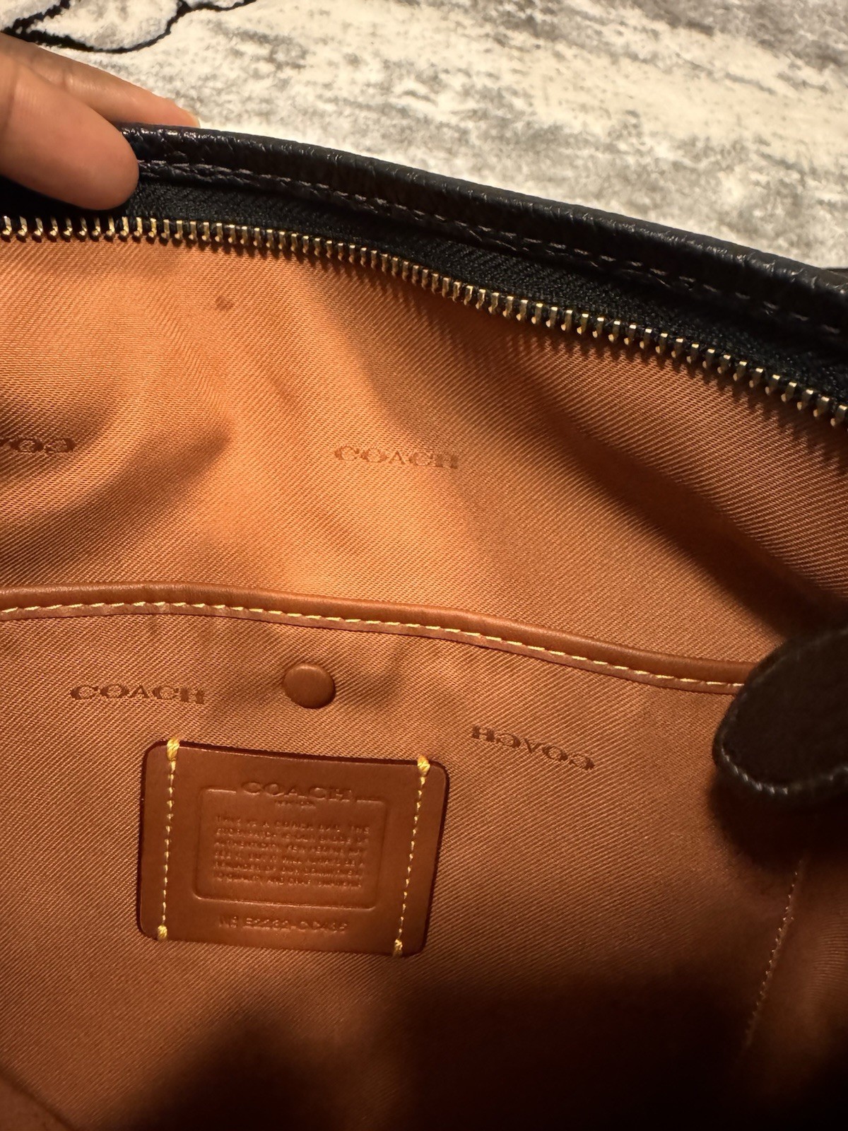 Coach Cary Large Black Pebbled Bag