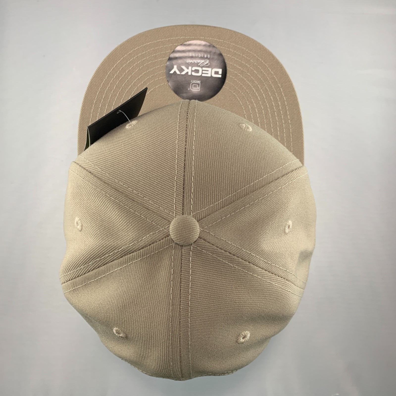 New Decky 6020 Snapback Hat Acrylic Blank Flat Bill High Crown Cap Khaki