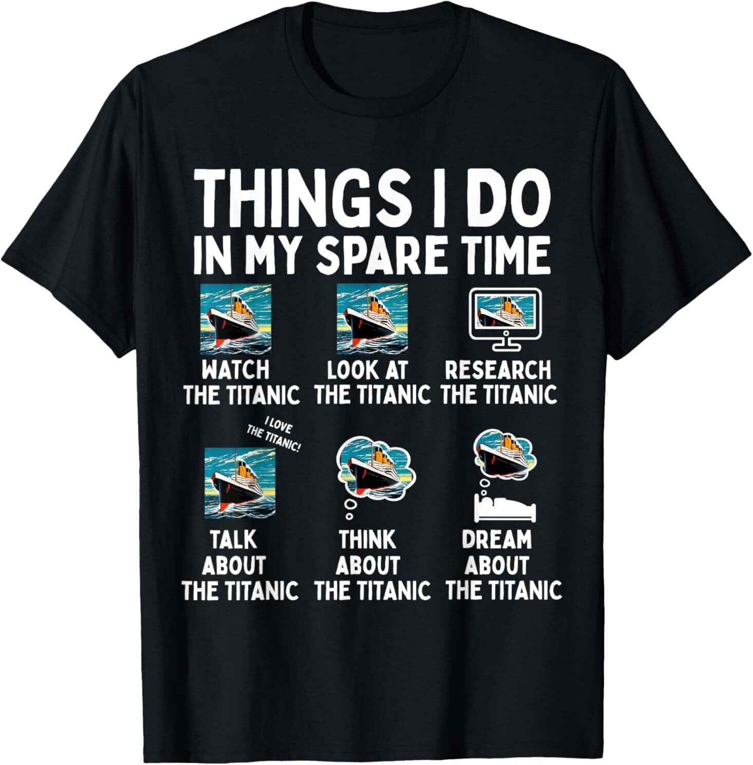 RMS Titanic Funny Things I Do in My Spare Time Boys Birthday T-Shirt