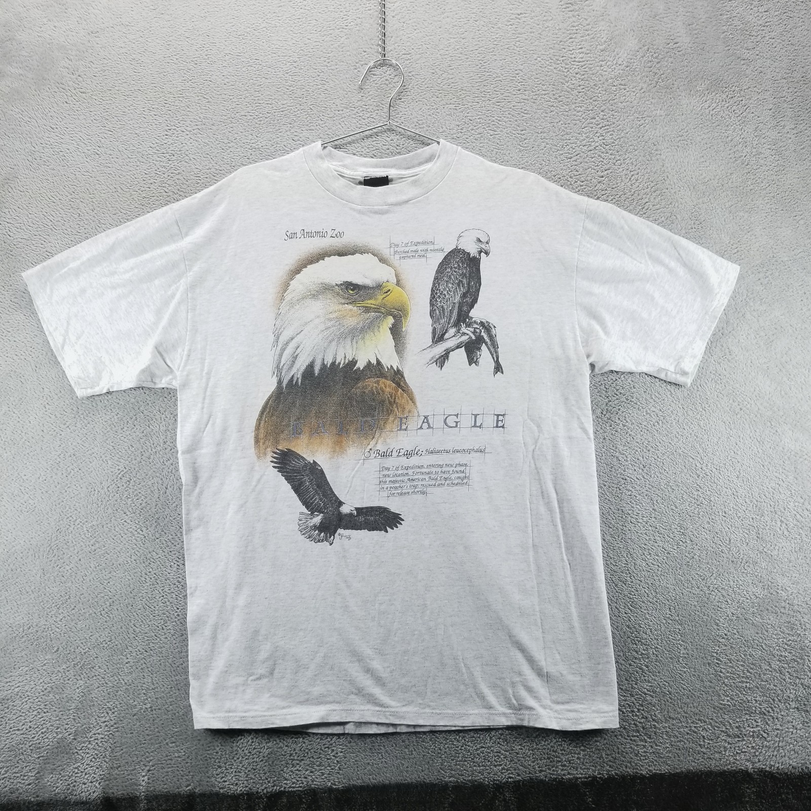 VTG Sherry’s Best Shirt Mens XL Bald Eagle San Antonio Zoo Made in USA 90s