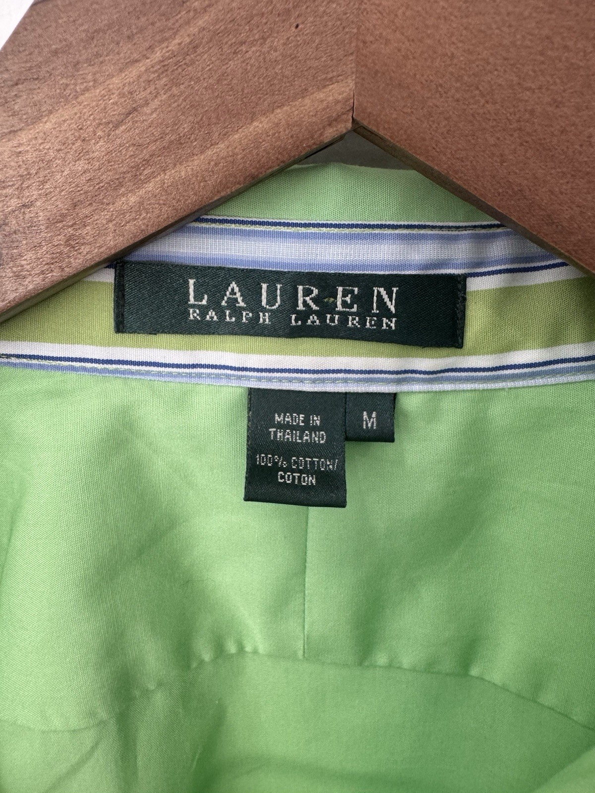 Lauren Ralph Lauren Lime Green Button Up Vibrant Contrast Flip Cuff Size Medium
