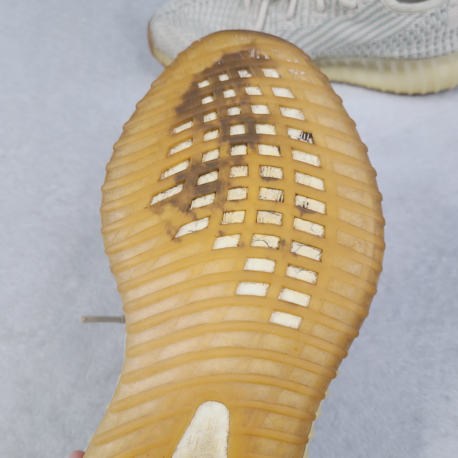 Adidas Yeezy YZY Boost 350 V2 Citrin Shoes Mens 9 Non Reflective Beige Knit