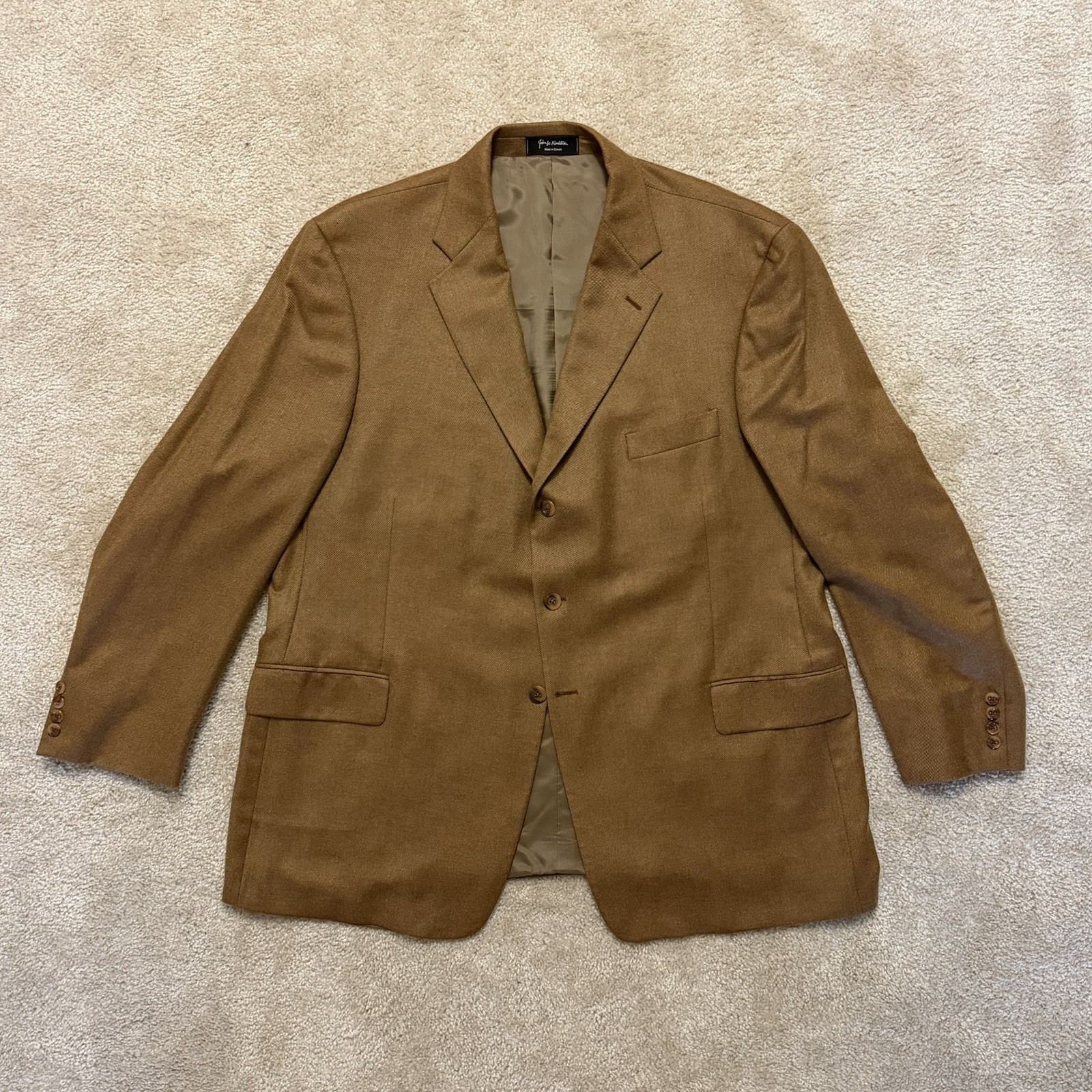 John W Nordstrom Loro Piana 100% Cashmere Sport Coat Blazer Brown 50R Flaw