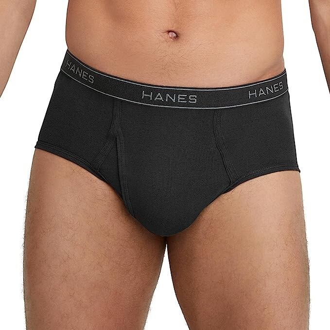 Hanes Brief 3 or 9 Pack Ultimate Men TAGLESS No Ride Up Comfort Flex Waist Black