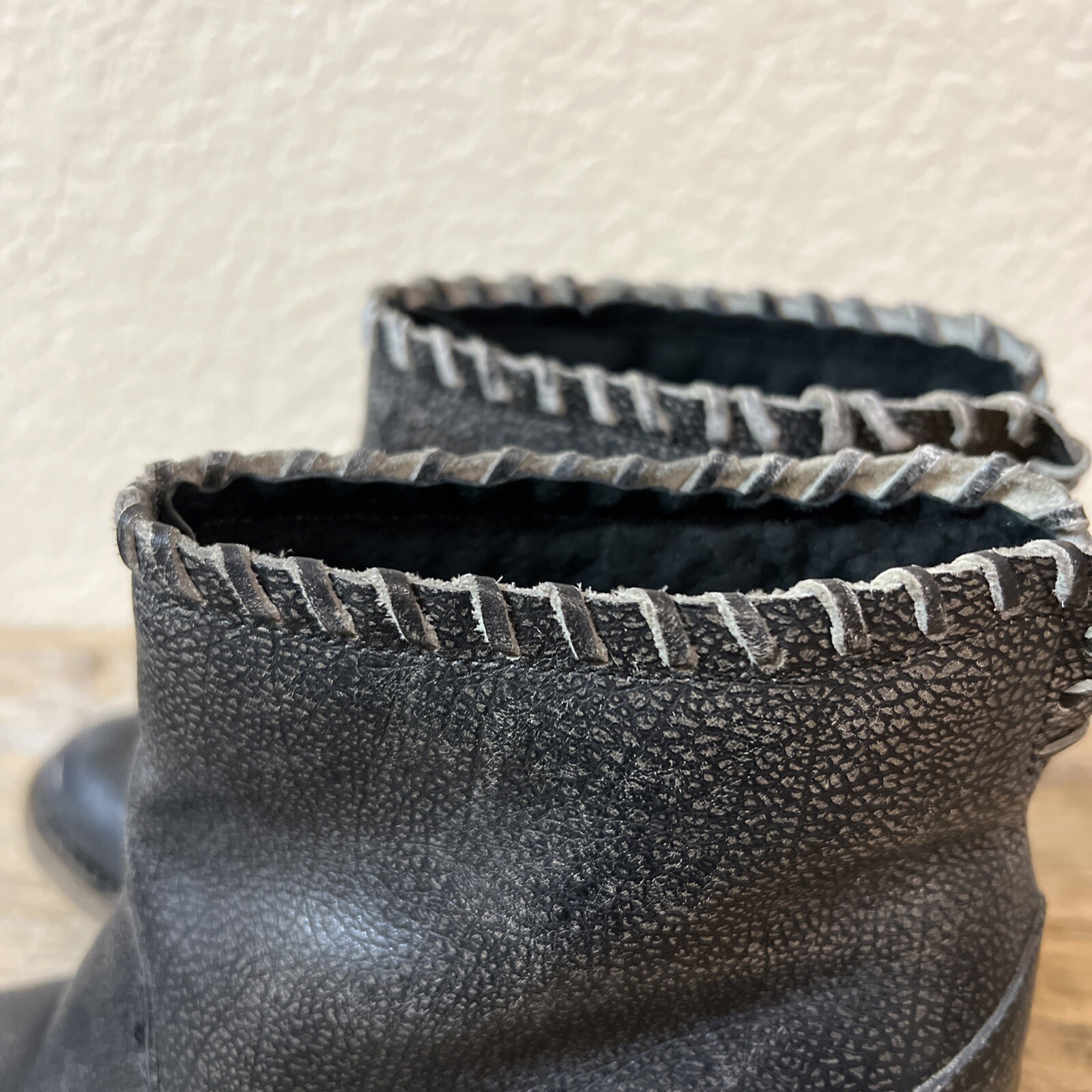 COOL WAY MOROCCO BOOTS DISTRESSED PEWTER LEATHER 39 US 8-8.5