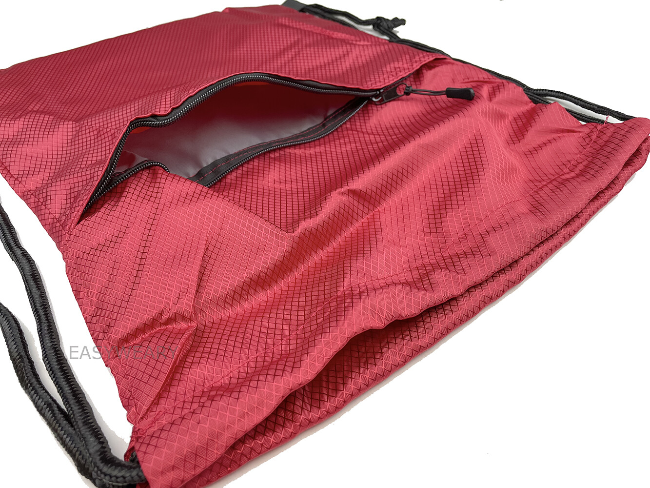 Drawstring Backpack Zippered Pocket Sport Gym Waterproof Cinch Sack Pack Bag