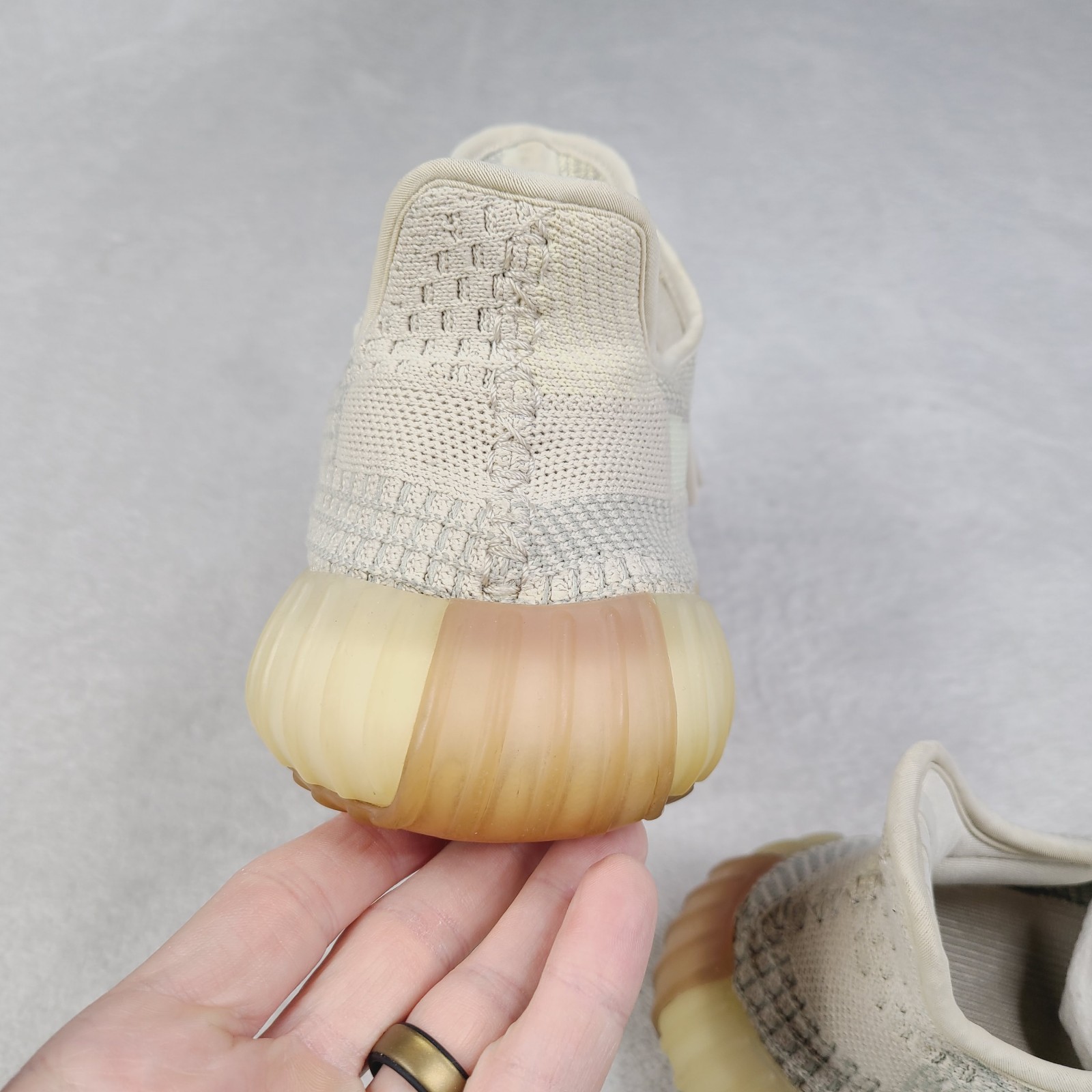 Adidas Yeezy YZY Boost 350 V2 Citrin Shoes Mens 9 Non Reflective Beige Knit