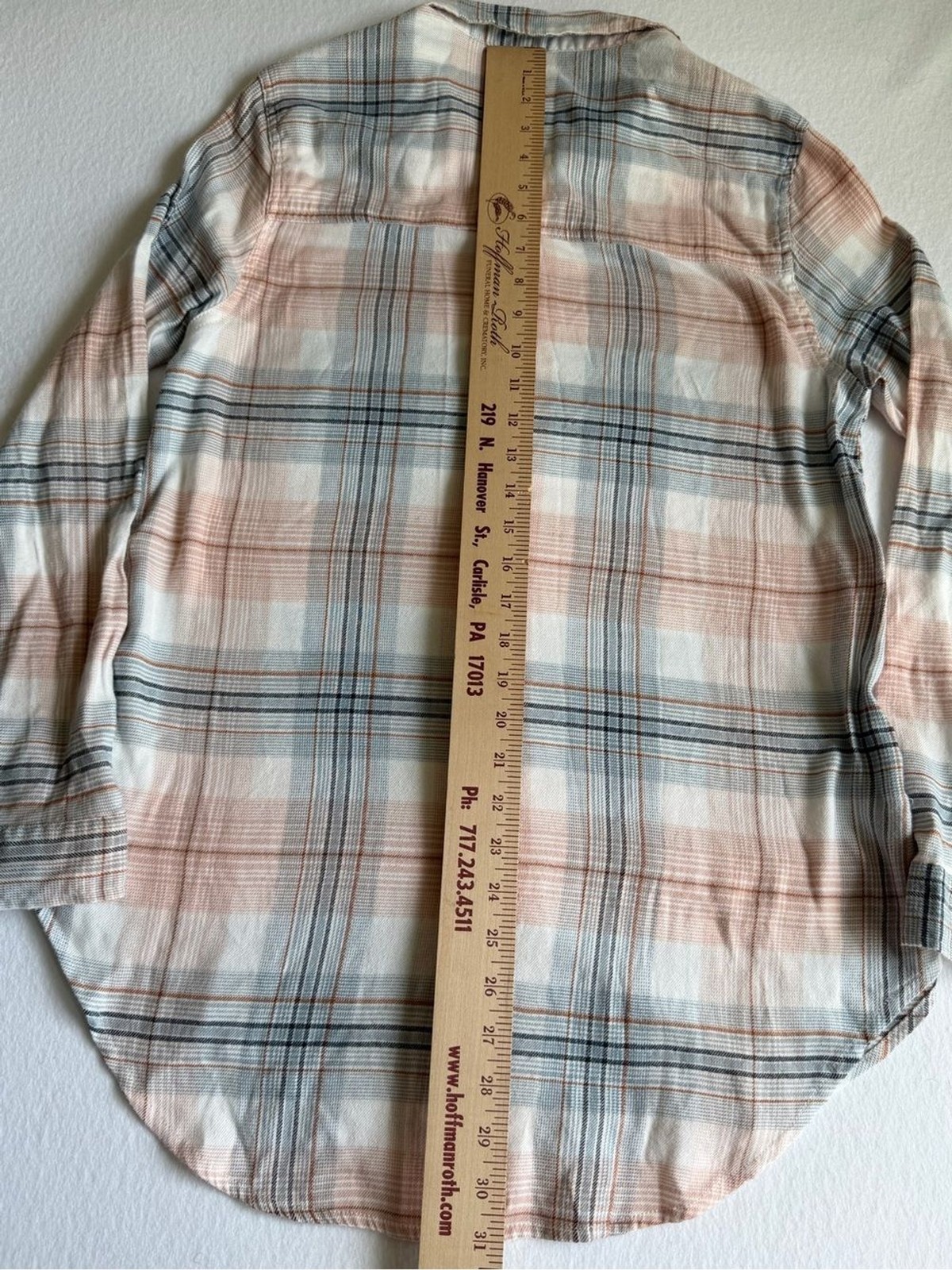 C&C California Plaid Flannel Shirt Large Pink Blue Button Front Pocket
