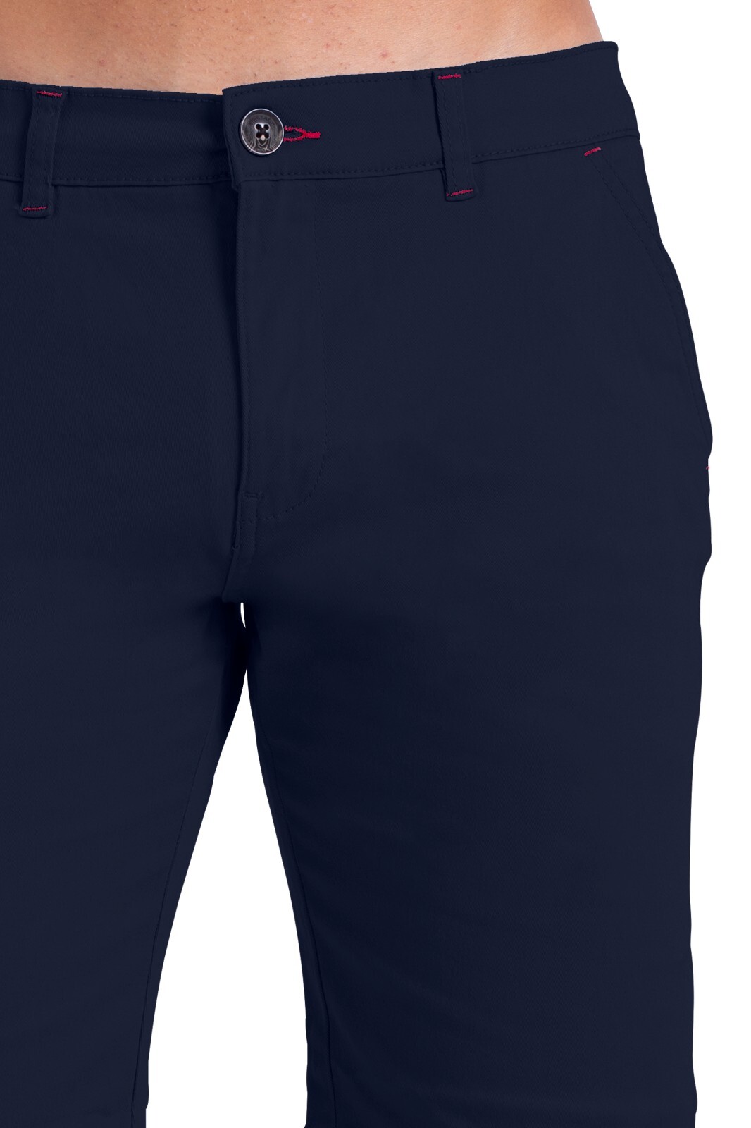 Mens Chino Summer Shorts Casual Cotton Slim Fit Spandex Beach Half Navy Pants