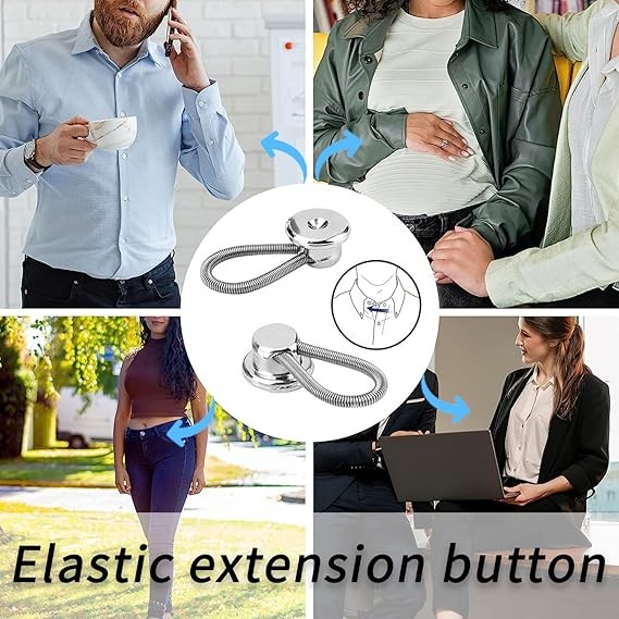 20x Metal Collar Neck Waist Extender Expander Buttons for Men Dress Shirt Pants