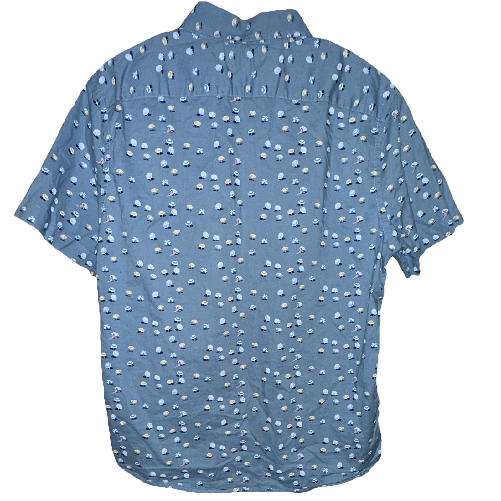 Banana Republic Men’s L Blue Standard Fit Woven Novelty Print SS Button-Up Shirt