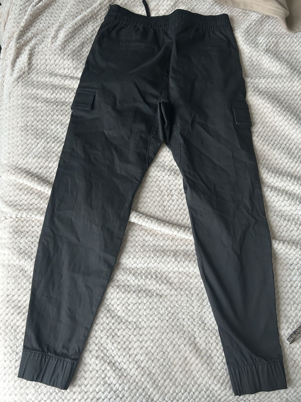 Hollister Black Cotton Jogger Pants XS Drawstring Elastic Waist Cargo Pockets